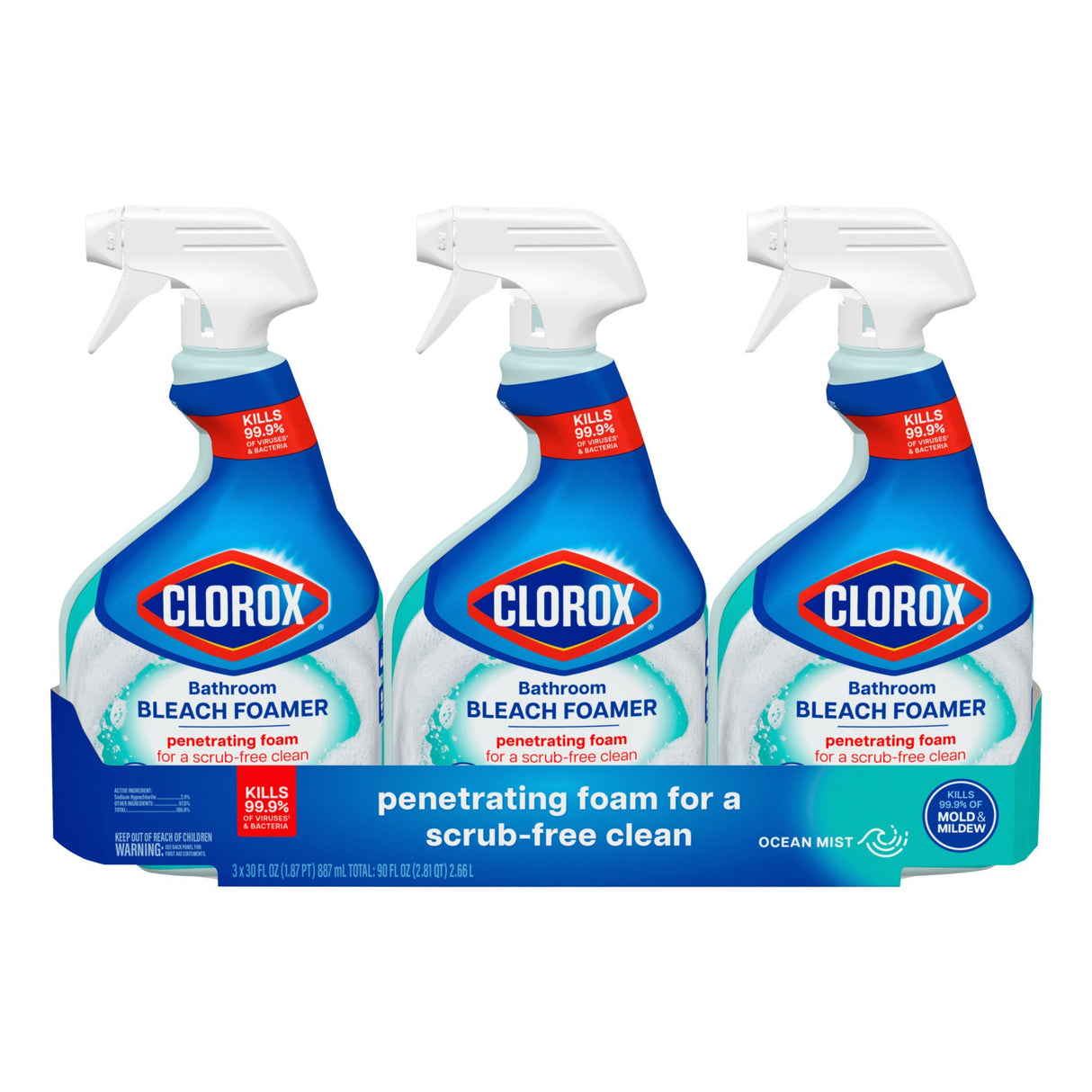 Clorox Bathroom Bleach Foamer Ocean Mist 3 pack