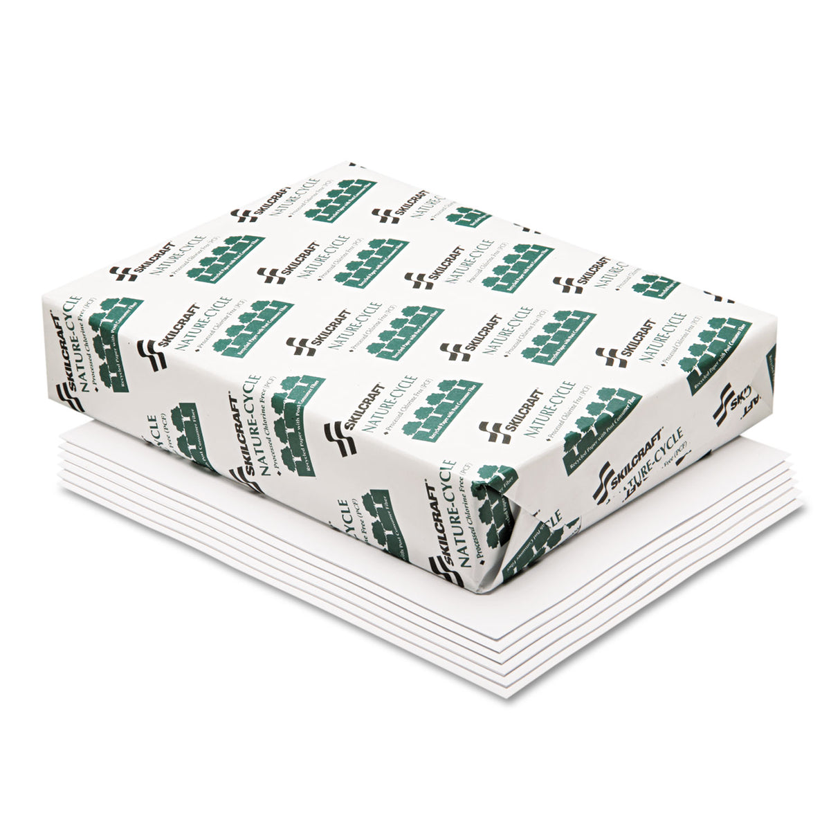 AbilityOne 7530015038441, SKILCRAFT CL-Free Copy Paper, 92 Bright, 20 lb Bond Weight, 8.5 x 11, White, 500 Sheets/Ream, 10 Reams/Carton