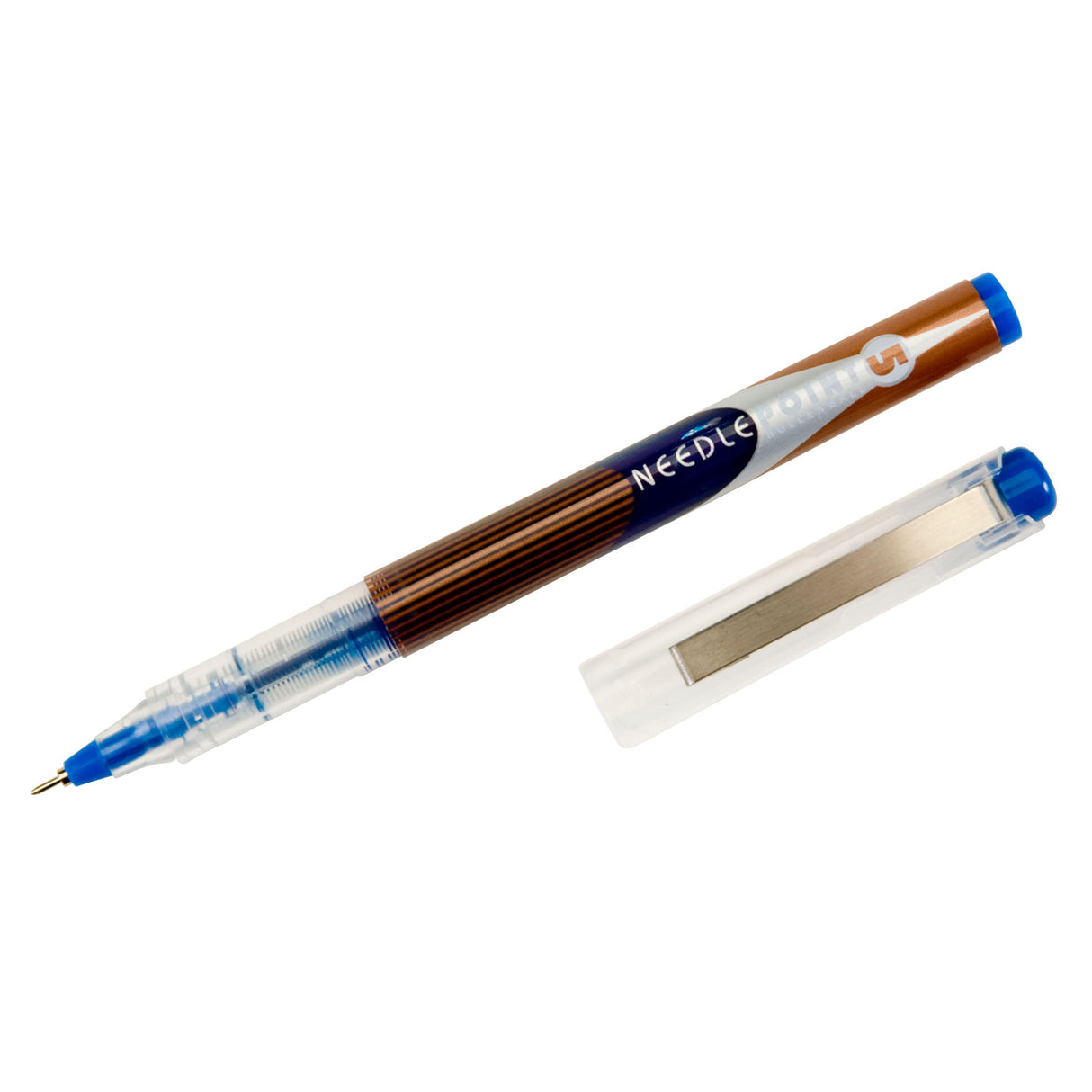 AbilityOne 7520015068497 SKILCRAFT Liquid Magnus Needle Tip Hybrid Gel Pen, Stick, Extra-Fine 0.5 mm, Blue Ink, Clear/Blue Barrel, Dozen