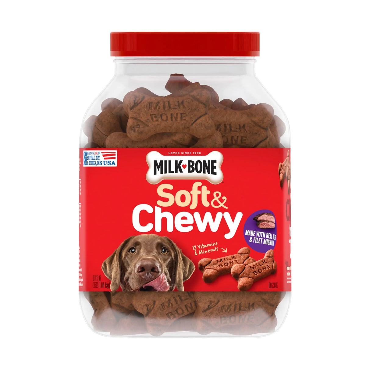 Milk-Bone Soft & Chewy Dog Treats (37 oz) | Beef & Filet Mignon Flavor Milk-Bone