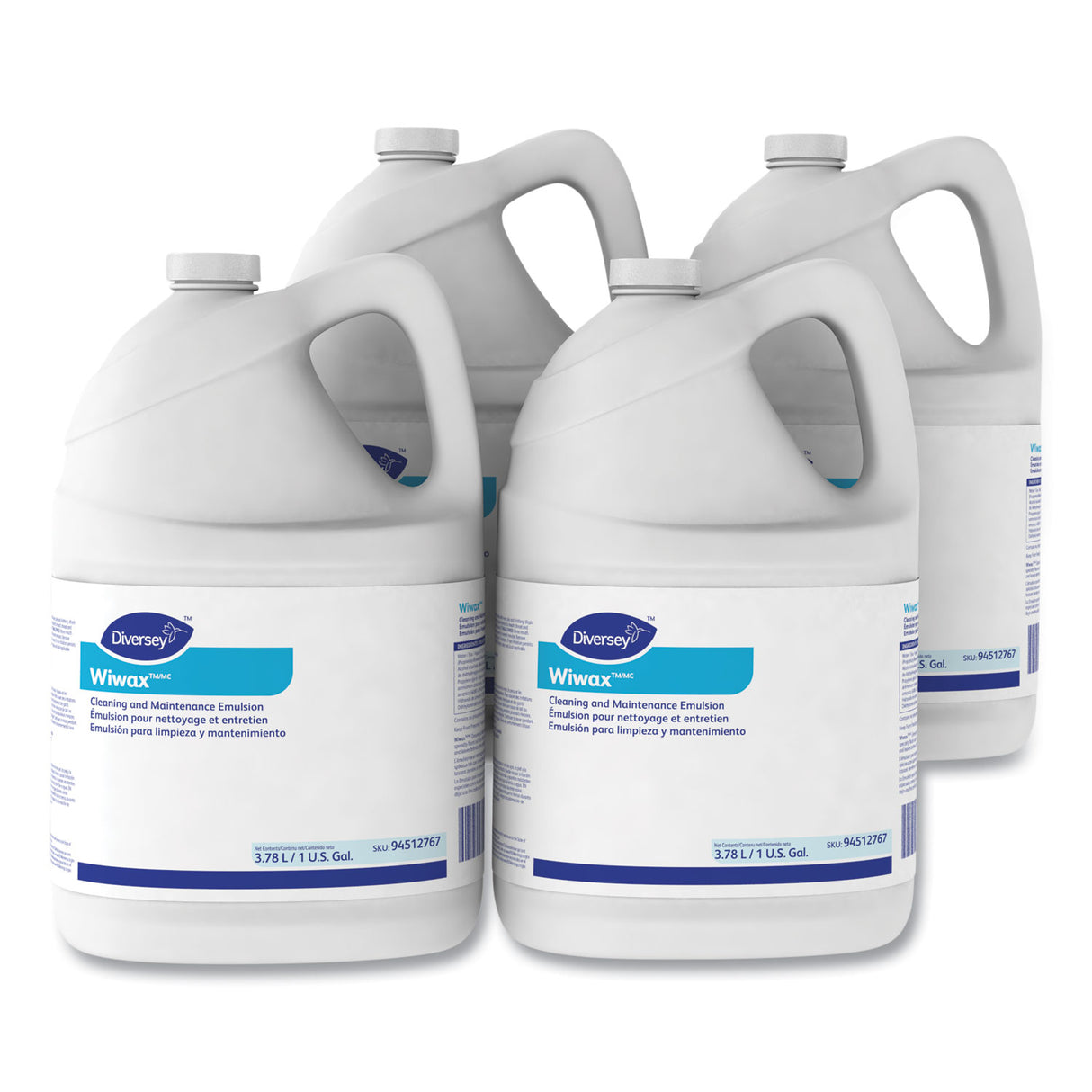 Diversey Wiwax Cleaning and Maintenance Solution, Liquid, 1 gal Bottle, 4/Carton (94512767)