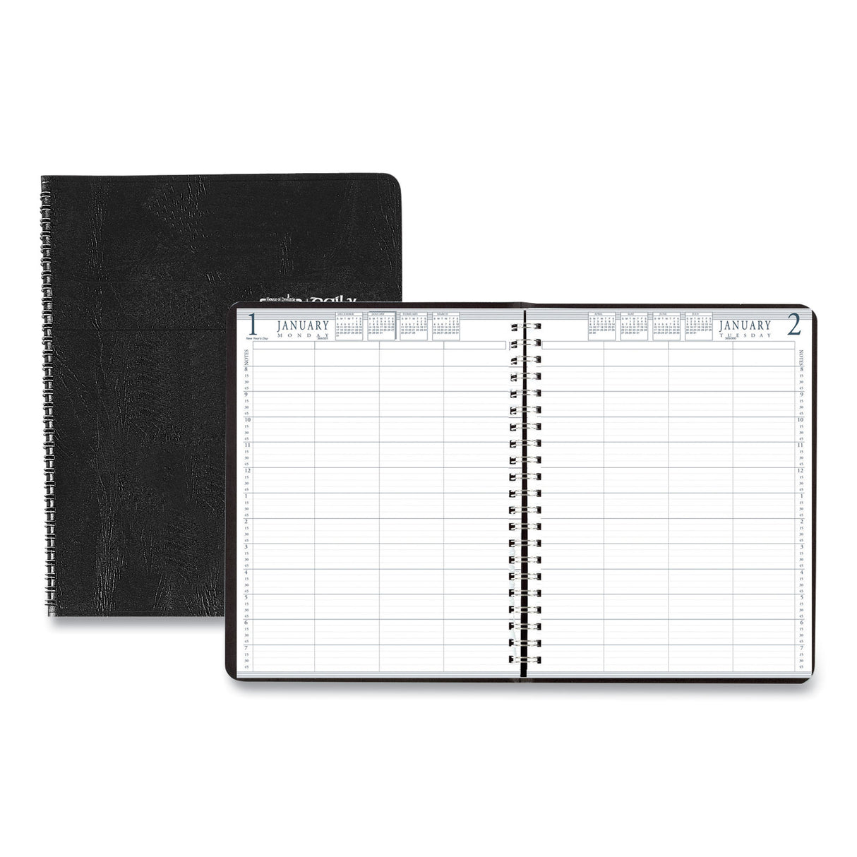 House of Doolittle Four-Person Group Practice Daily Appointment Book, 11 x 8.5, Black Cover, 12-Month (Jan to Dec): 2025 (28202)