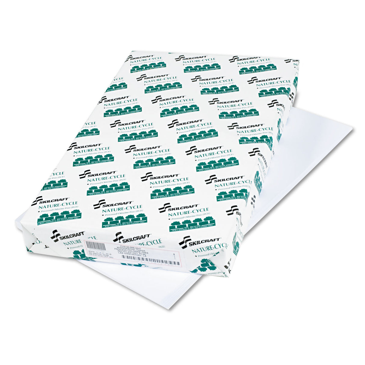 AbilityOne 7530015399833, SKILCRAFT Nature-Cycle Copy Paper, 92 Bright, 20 lb Bond Weight, 11 x 17, White, 500 Sheets/Ream, 5 Reams/CT