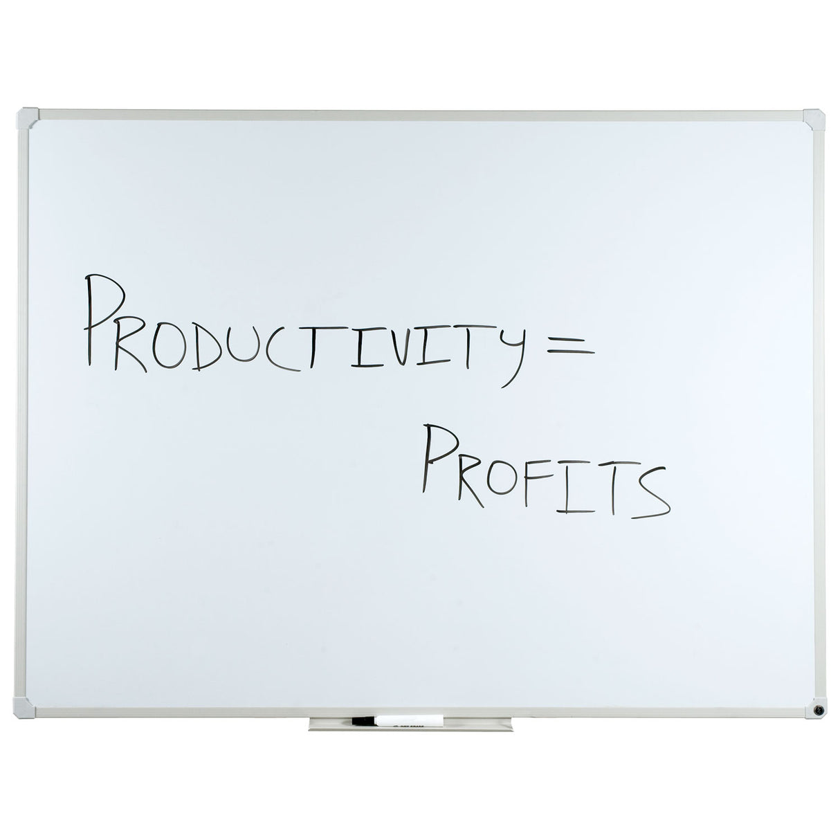 AbilityOne 7110015550293, SKILCRAFT Magnetic Porcelain Marker Board, 36 x 48, White Surface, Aluminum/Black Plastic Frame