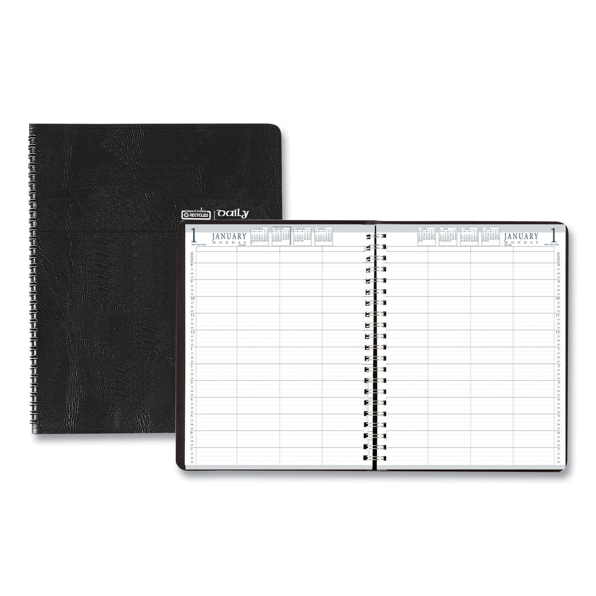 House of Doolittle Eight-Person Group Practice Daily Appointment Book, 11 x 8.5, Black Cover, 12-Month (Jan to Dec): 2025 (28102)