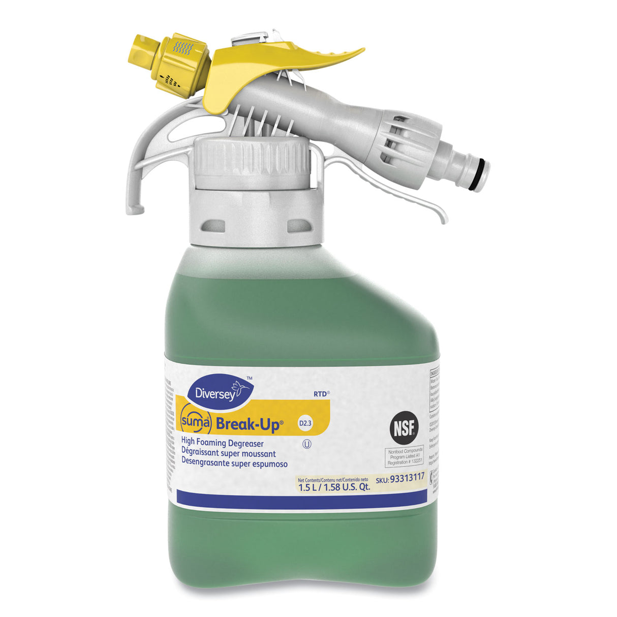 Diversey Suma Break-Up Heavy-Duty Foaming Grease-Release Cleaner, 1,500 mL Bottle, 2/Carton (93313117)