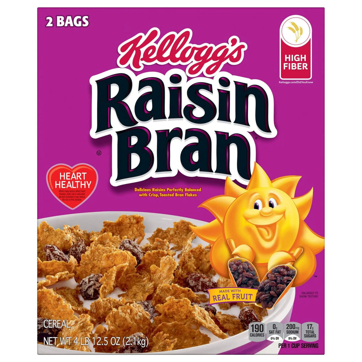 Kellogg's Raisin Bran Cereal (2-Pack) | Whole Grain & Raisin Fusion Kellogg's