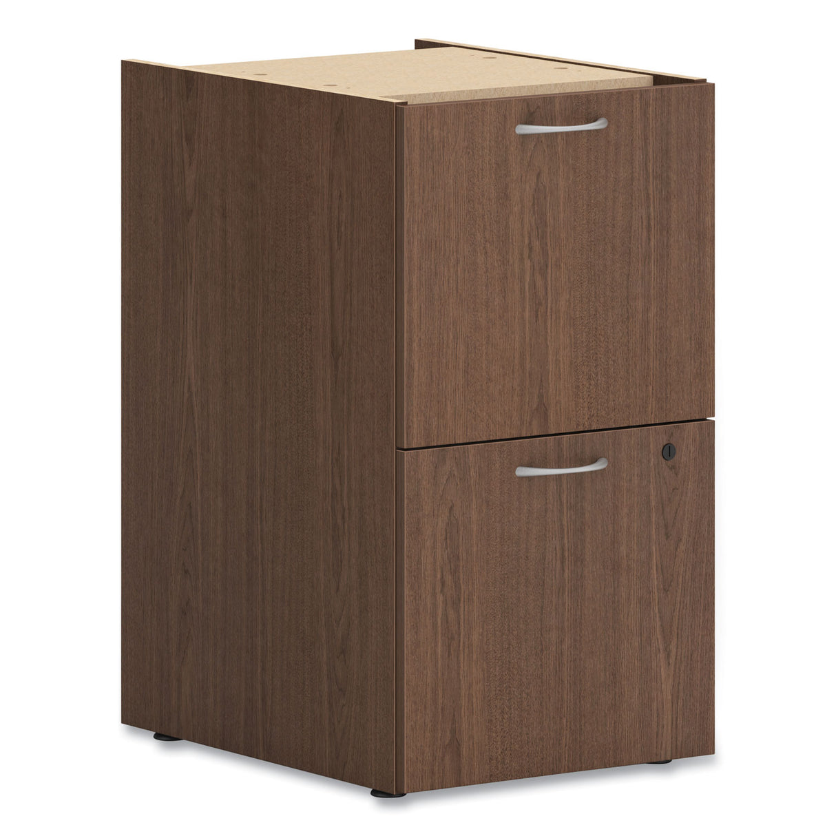 HON Mod Support Pedestal, Left or Right, 2 Legal/Letter-Size File Drawers, Sepia Walnut, 15" x 20" x 28" (PLPSFFLE1)
