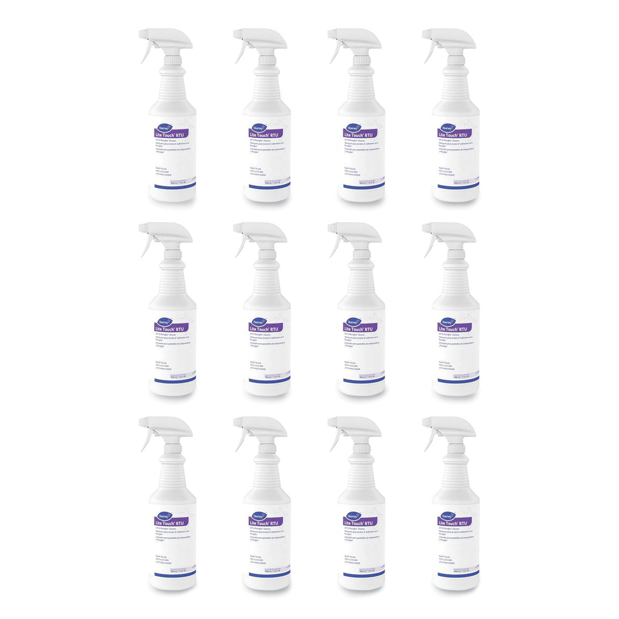 Diversey Lite Touch CRT and Plexiglas Cleaner, 32 oz Spray Bottle, 12/Carton (03970)