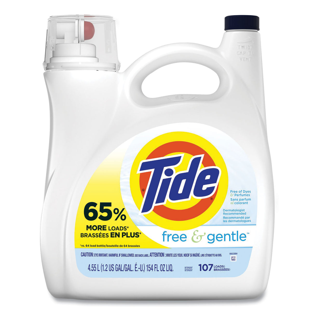 Tide Free and Gentle Liquid Laundry Detergent, 154 oz. Pump Bottle (57471)