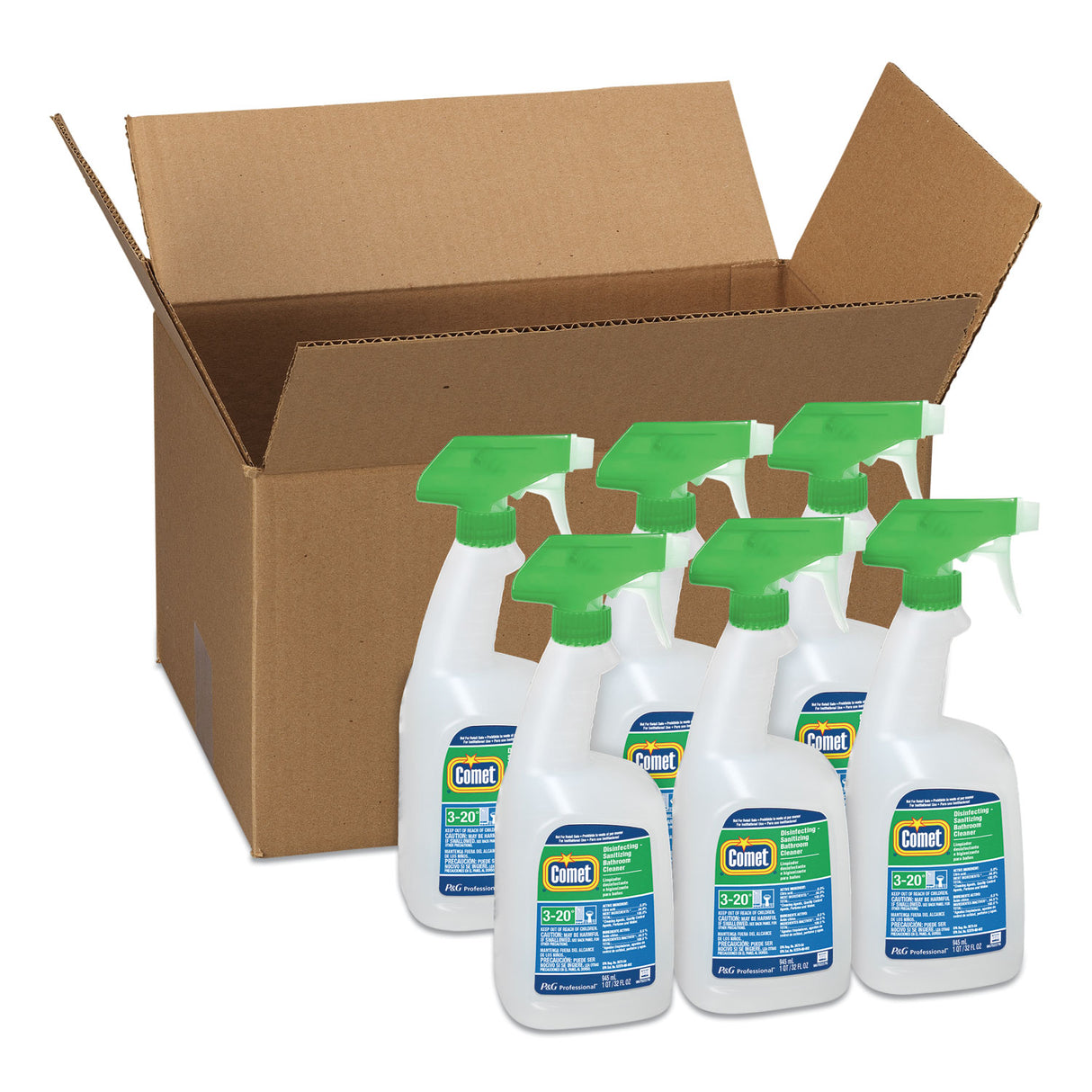 Comet Disinfecting-Sanitizing Bathroom Cleaner, 32 oz Trigger Spray Bottle, 6/Carton (19214)