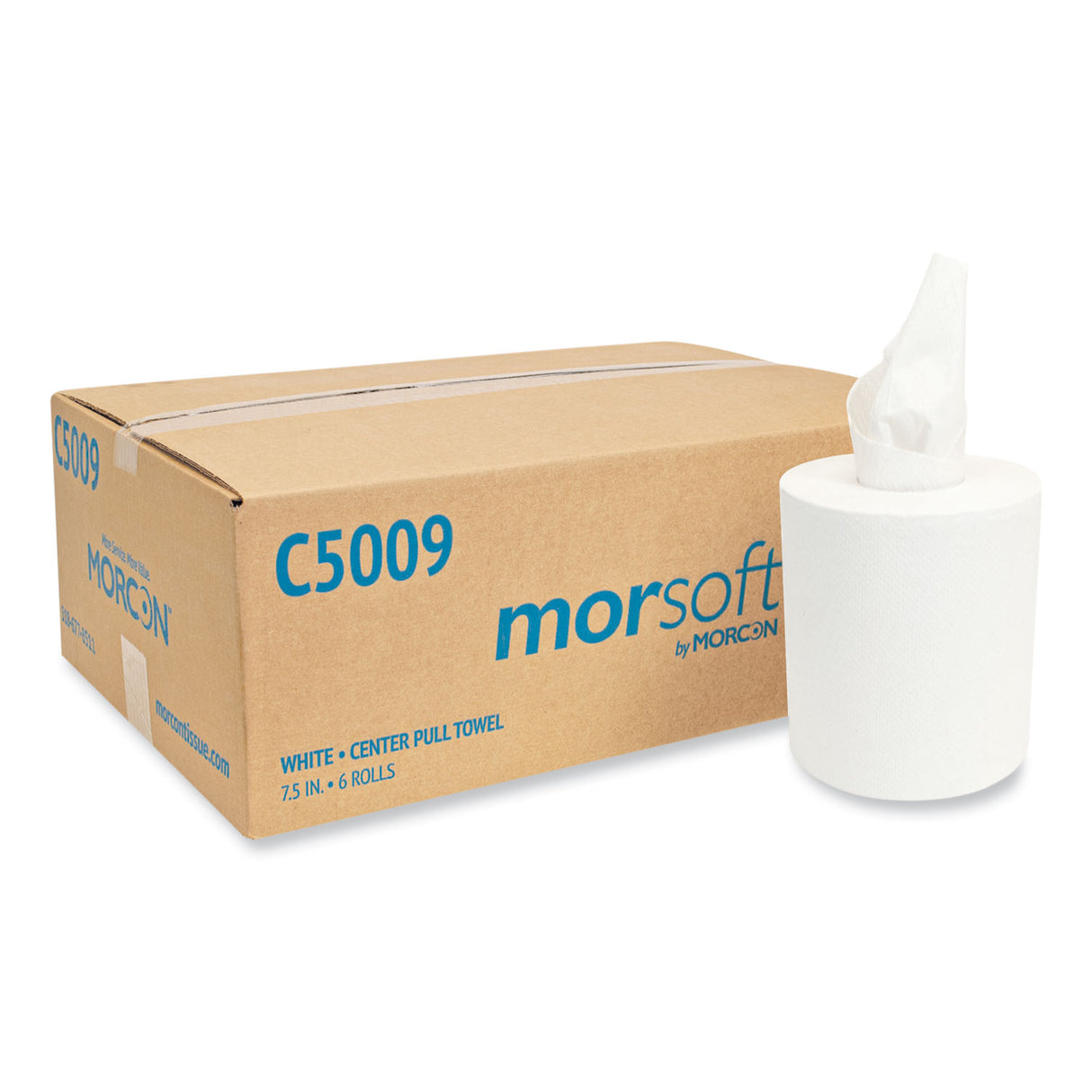 Morcon Paper Morsoft Center-Pull Roll Towels, 2-Ply, 6.9" dia, 500 Sheets/Roll, 6 Rolls/Carton (C5009)