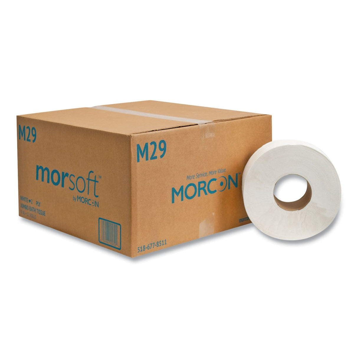 Morcon® Jumbo Roll Toilet Paper, 2-Ply, White, 700-ft., 12 Rolls (29)