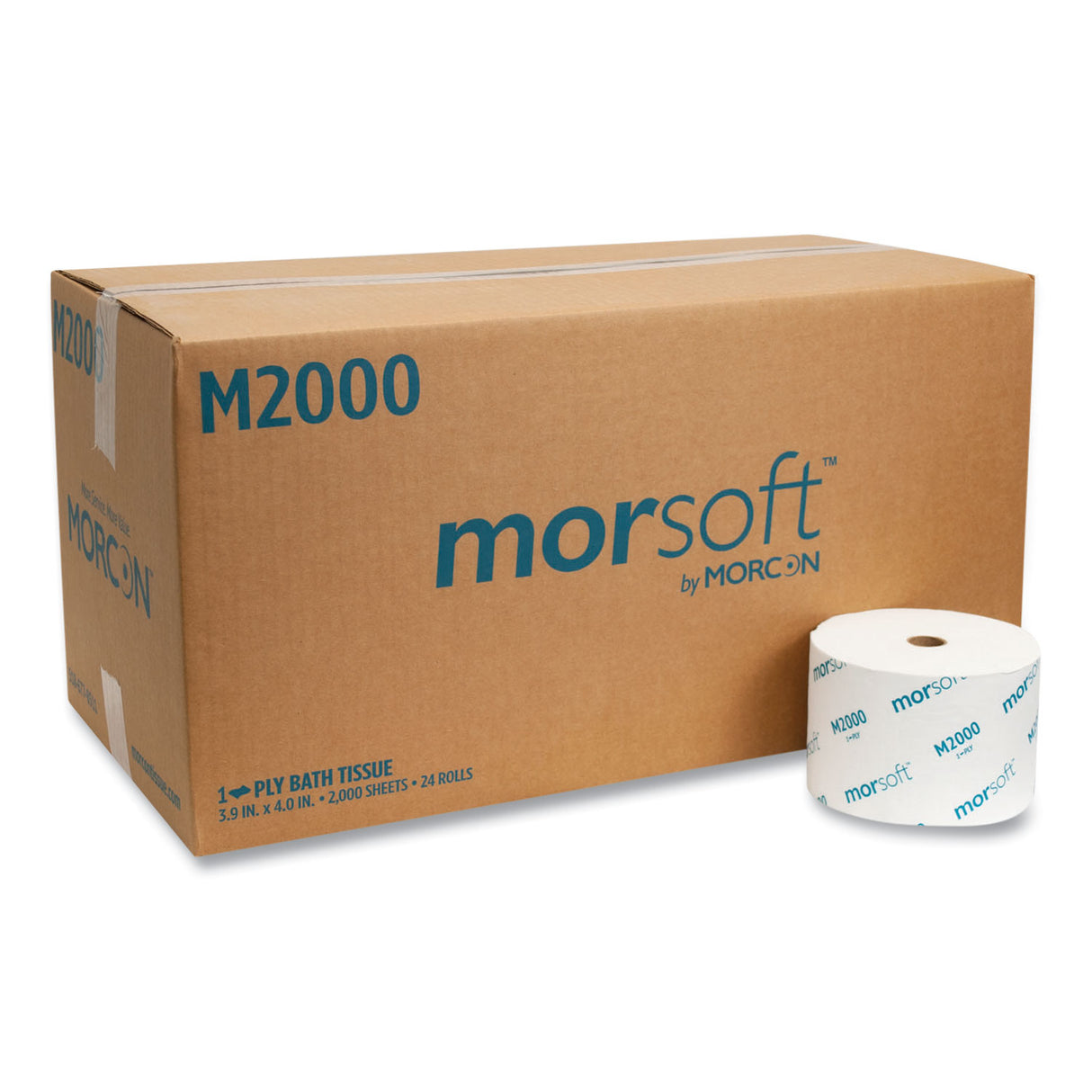 Morcon® Toilet Paper, 1-Ply, White, 2000 Sheets, 24 Rolls (M2000)