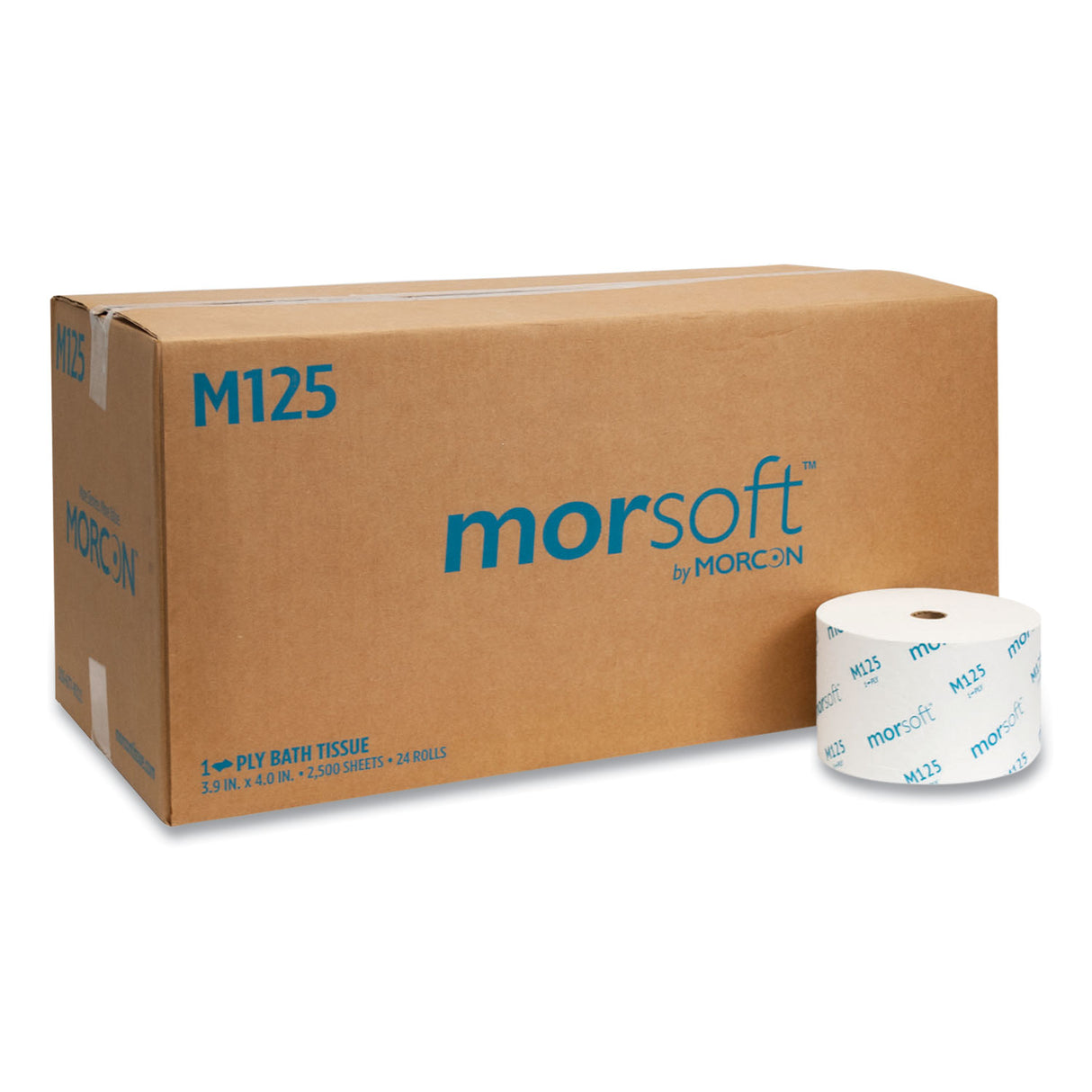 Morcon® Small Core Toilet Paper, 1-Ply, 2500 Sheets, 24 Rolls (M125)