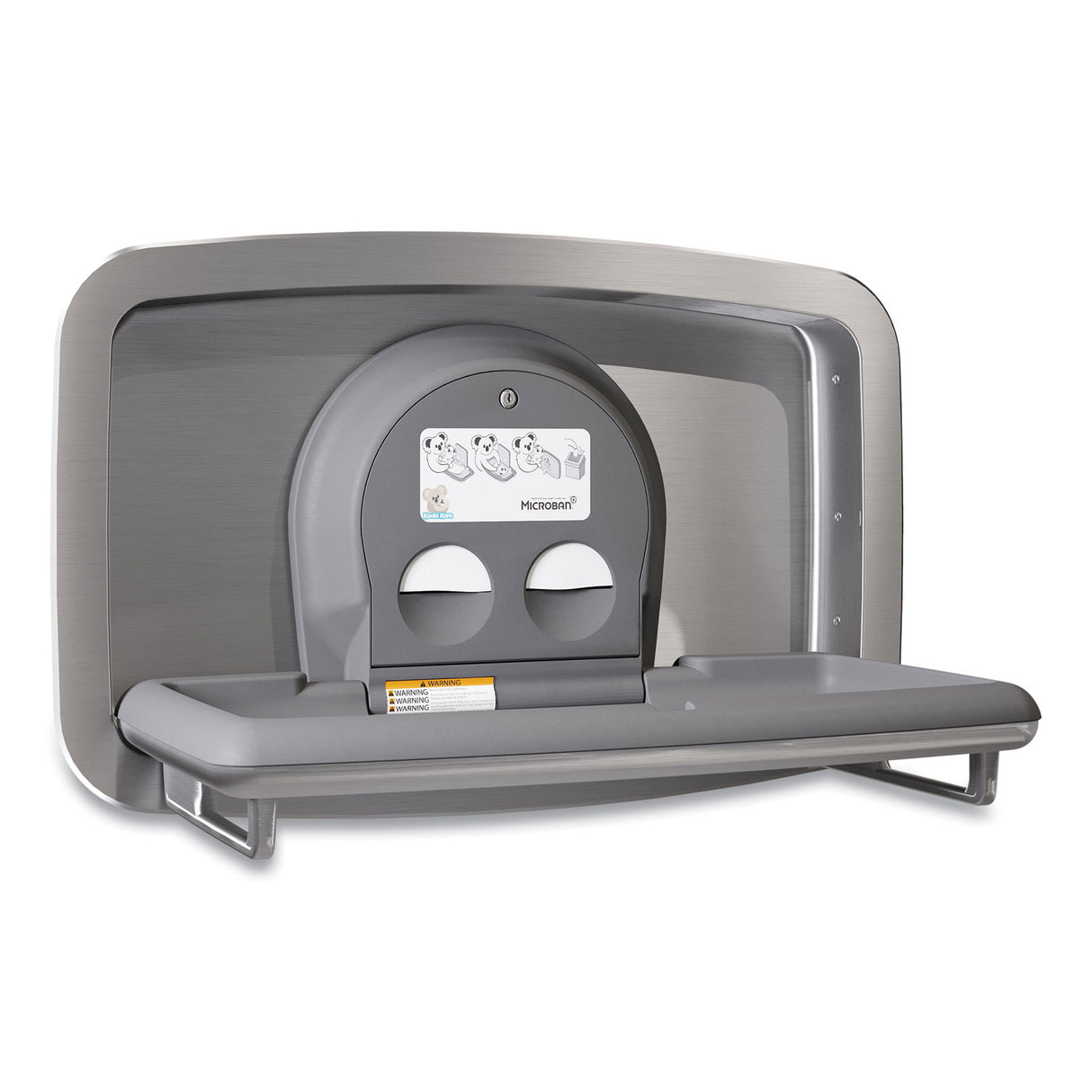 Baby Changing Station, Recessed Horizontal Mount, 37.06 X 21.63, Gray