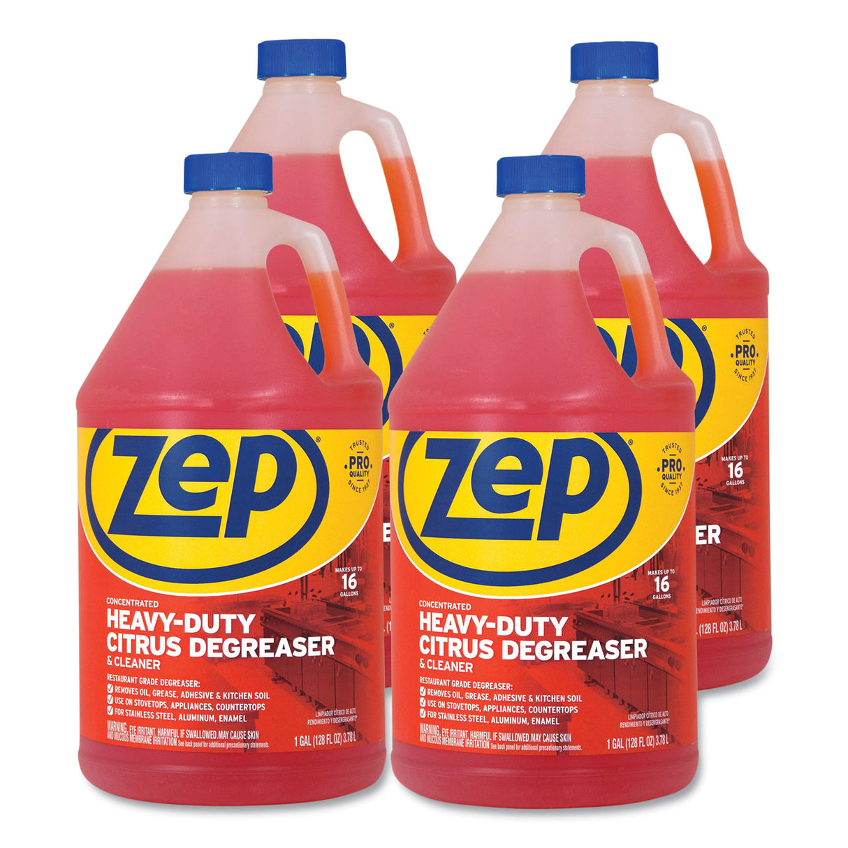Zep Commercial Cleaner and Degreaser, 1 gal Bottle, 4/Carton (ZUCIT128CT)