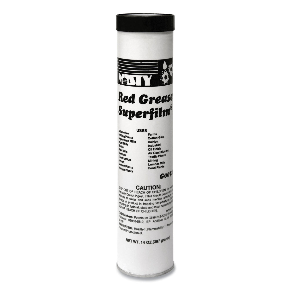 Misty NLGI #2 Red Grease, 14 oz Tube, 48/Carton (1003057)