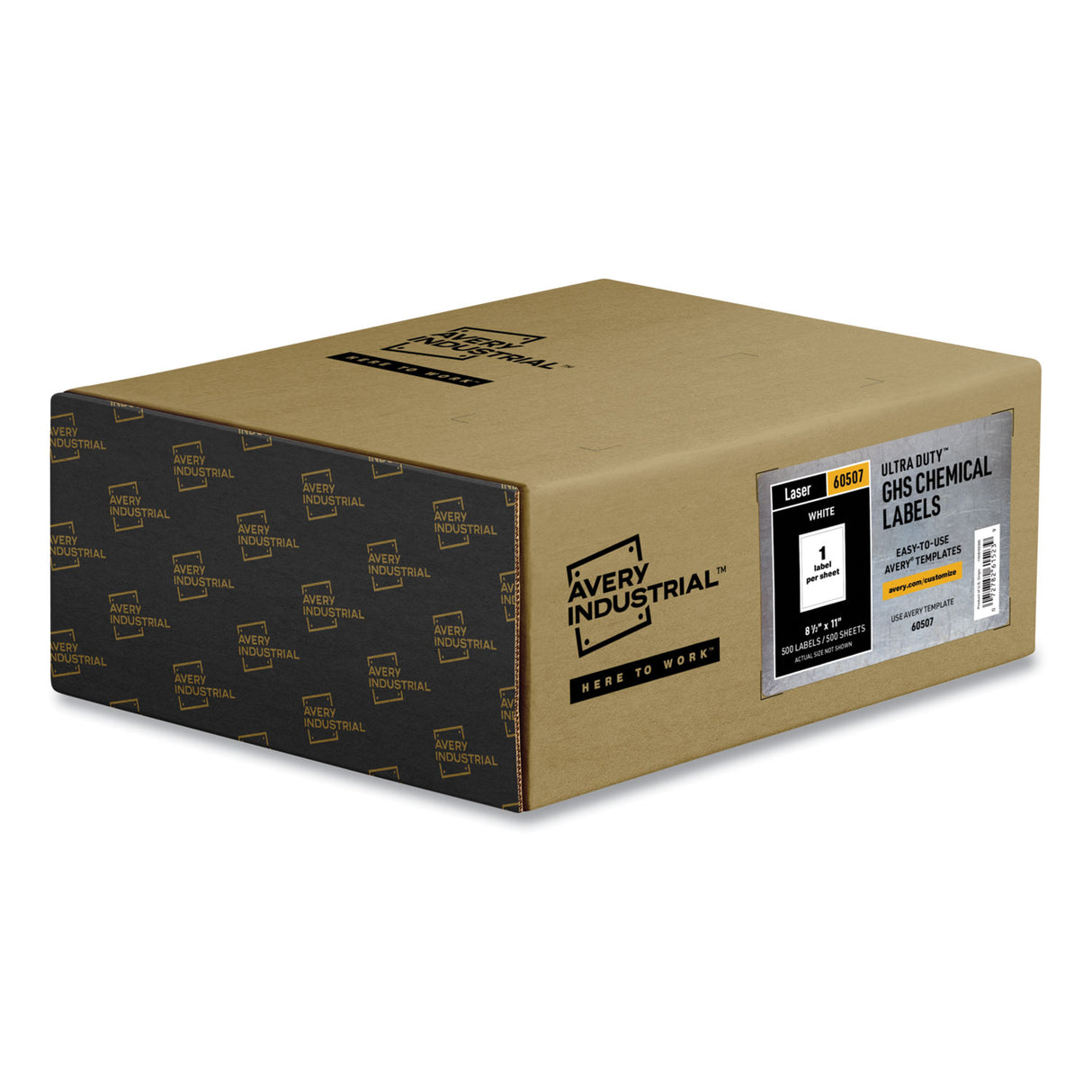 Avery UltraDuty GHS Chemical Waterproof and UV Resistant Labels, 8.5 x 11, White, 500/Pack (60507)