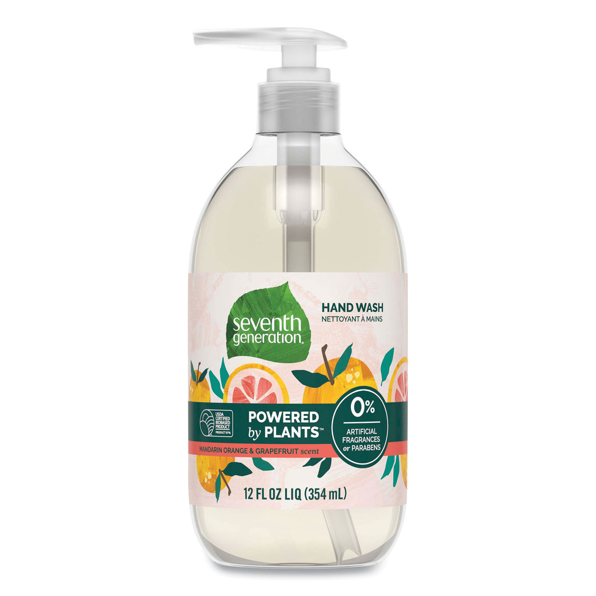 Seventh Generation Natural Hand Wash, Mandarin Orange and Grapefruit Scent, 12 oz, 8/Carton (22925CT)