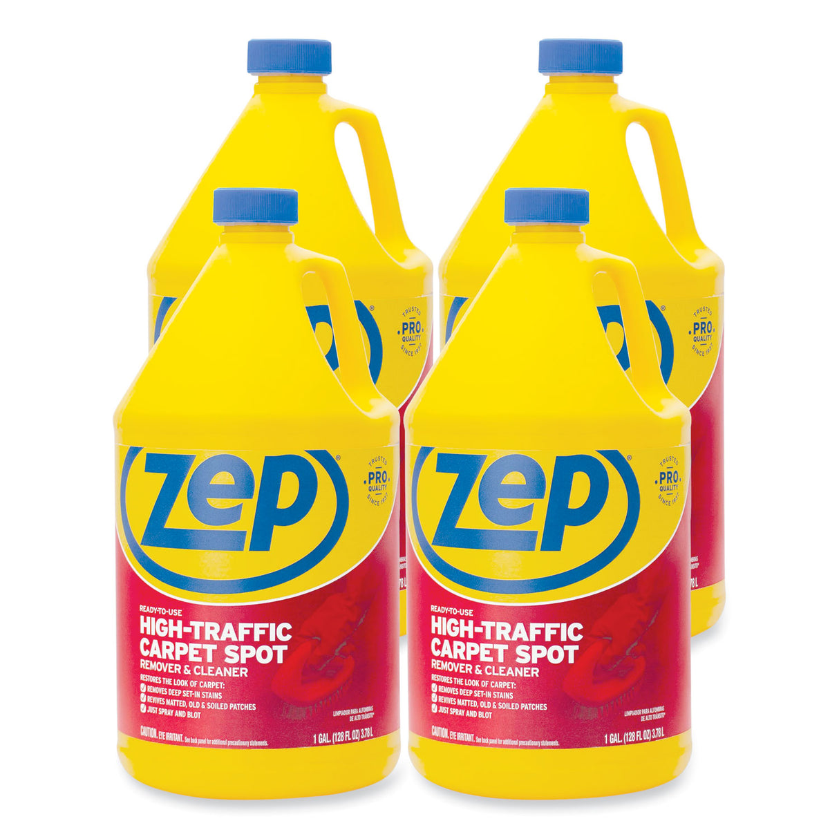 Zep Commercial High Traffic Carpet Cleaner, 1 gal, 4/Carton (ZUHTC128CT)