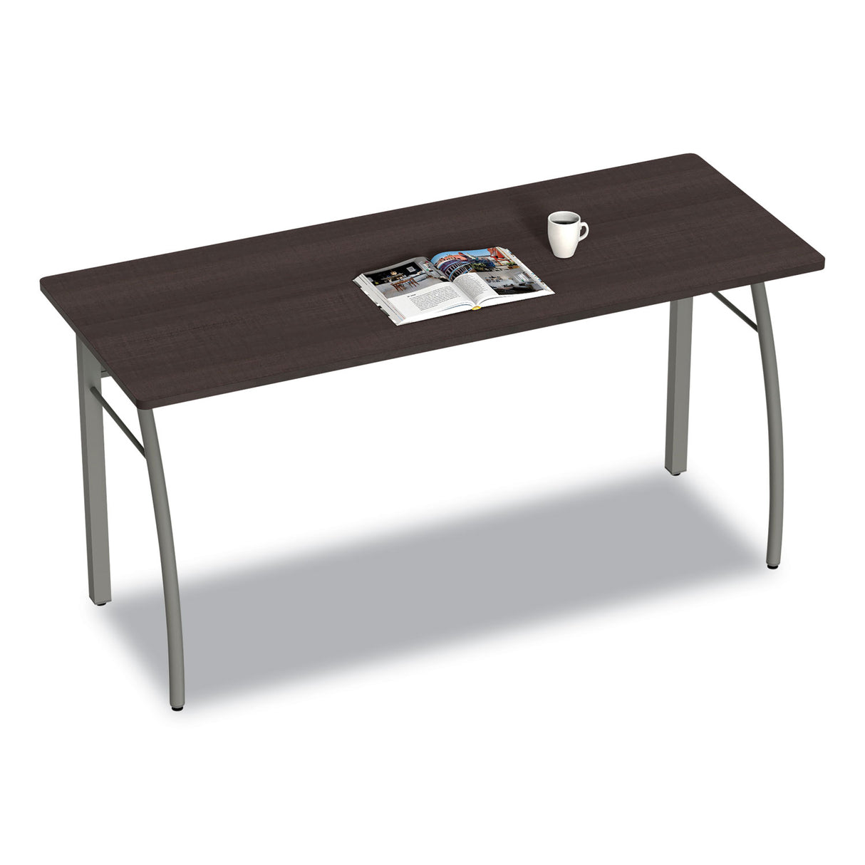 Linea Italia Trento Line Rectangular Desk, 59.13" x 23.63" x 29.5", Mocha (TR742MOC)