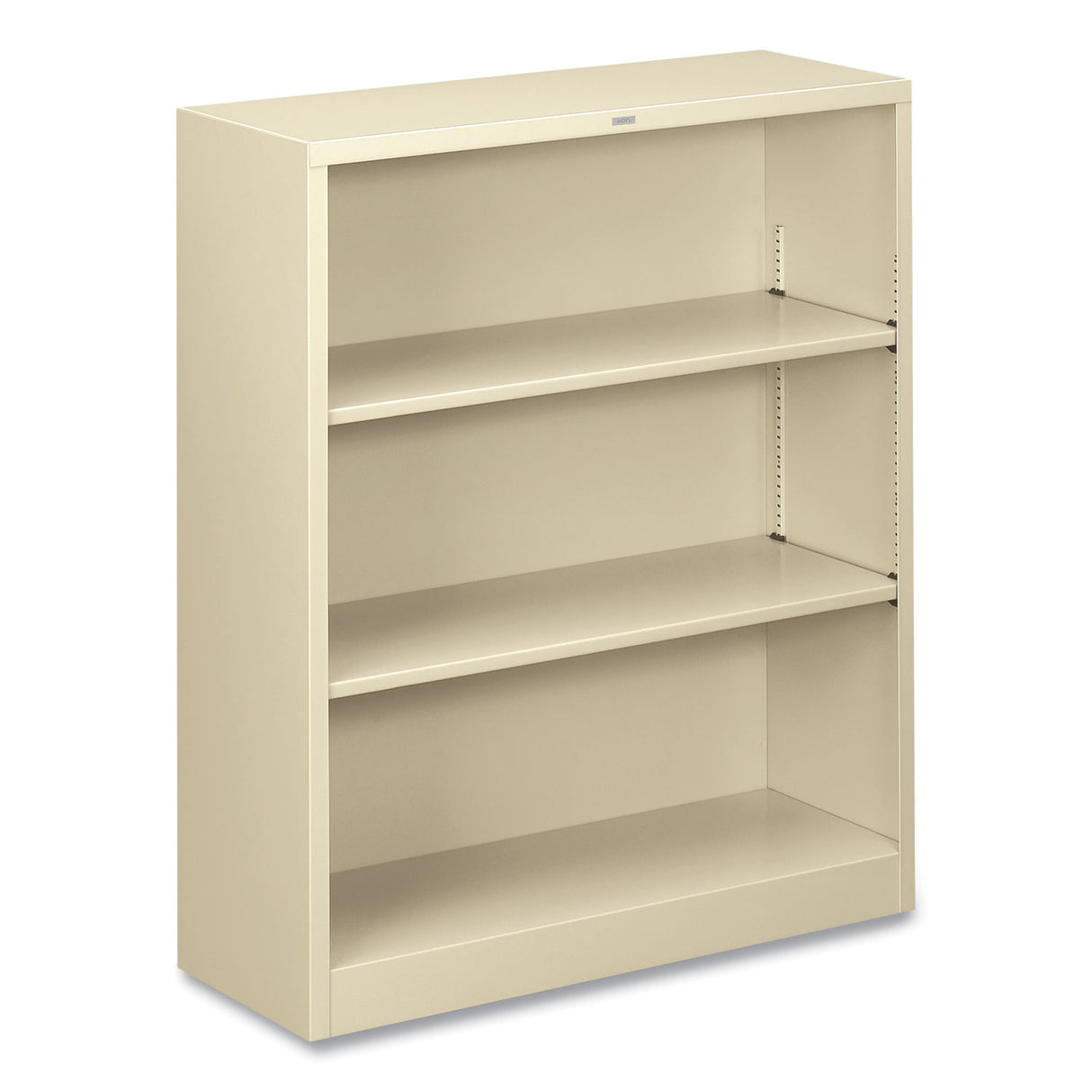 HON Metal Bookcase, Three-Shelf, 34.5w x 12.63d x 41h, Putty (S42ABCL)