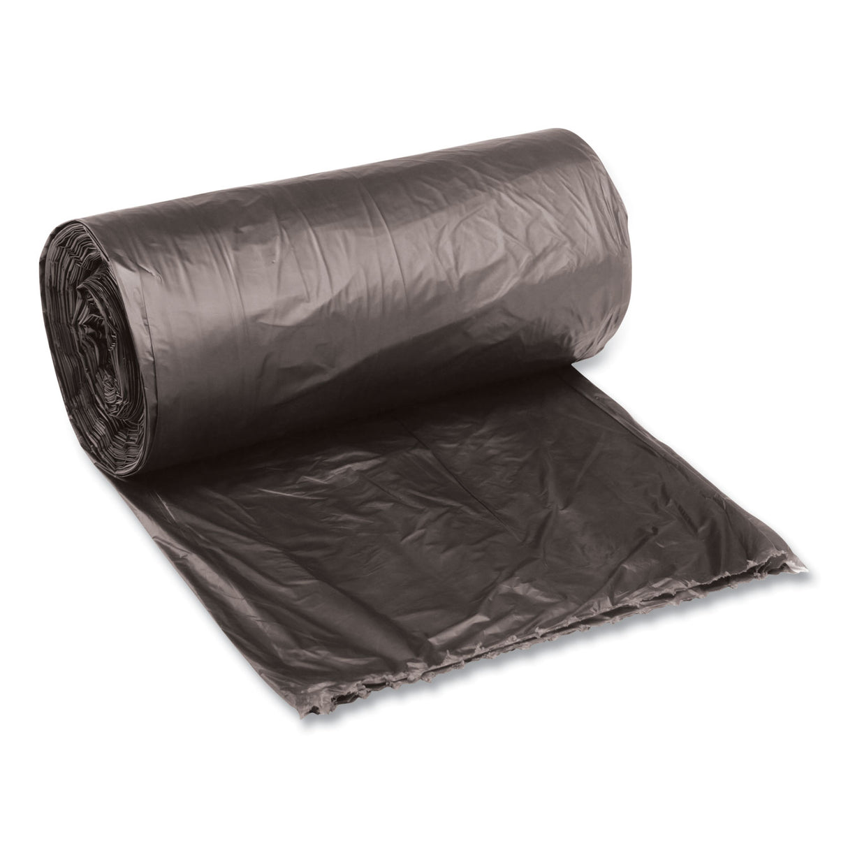 Boardwalk Low-Density Waste Can Liners, 10 gal, 0.35 mil, 24" x 23", Black, Perforated Roll, 50 Bags/Roll, 10 Rolls/Carton (BWK2423L)