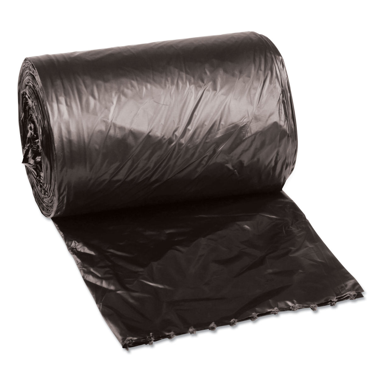 Boardwalk Low-Density Waste Can Liners, 4 gal, 0.35 mil, 17" x 17", Black, Perforated Roll, 50 Bags/Roll, 20 Rolls/Carton (BWK1717L)