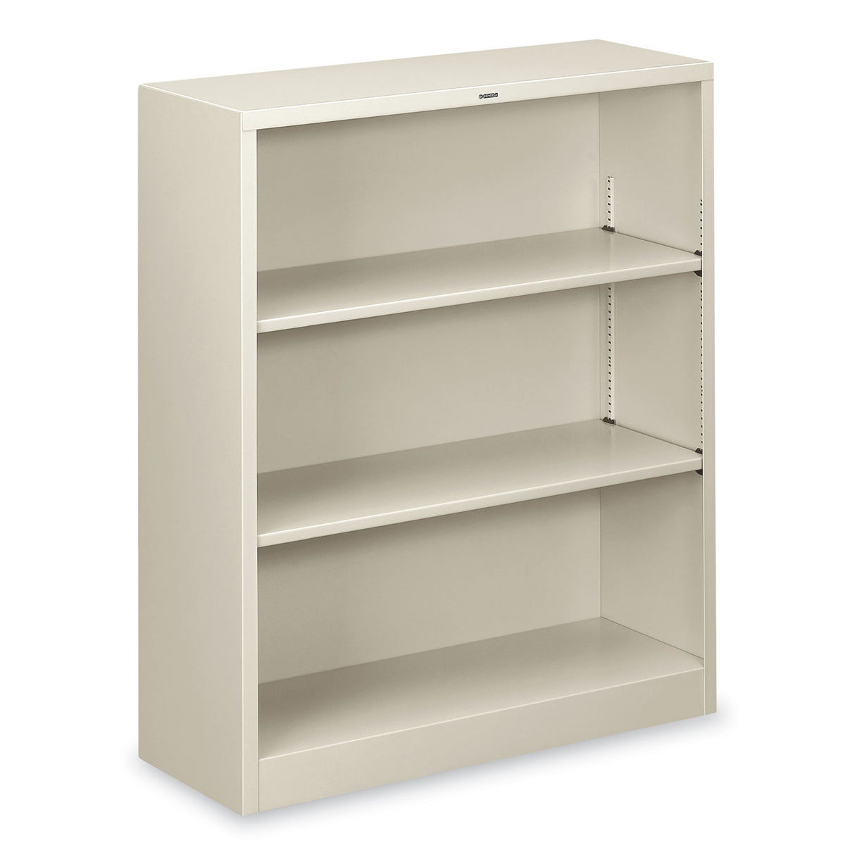 HON Metal Bookcase, Three-Shelf, 34.5w x 12.63d x 41h, Light Gray (S42ABCQ)