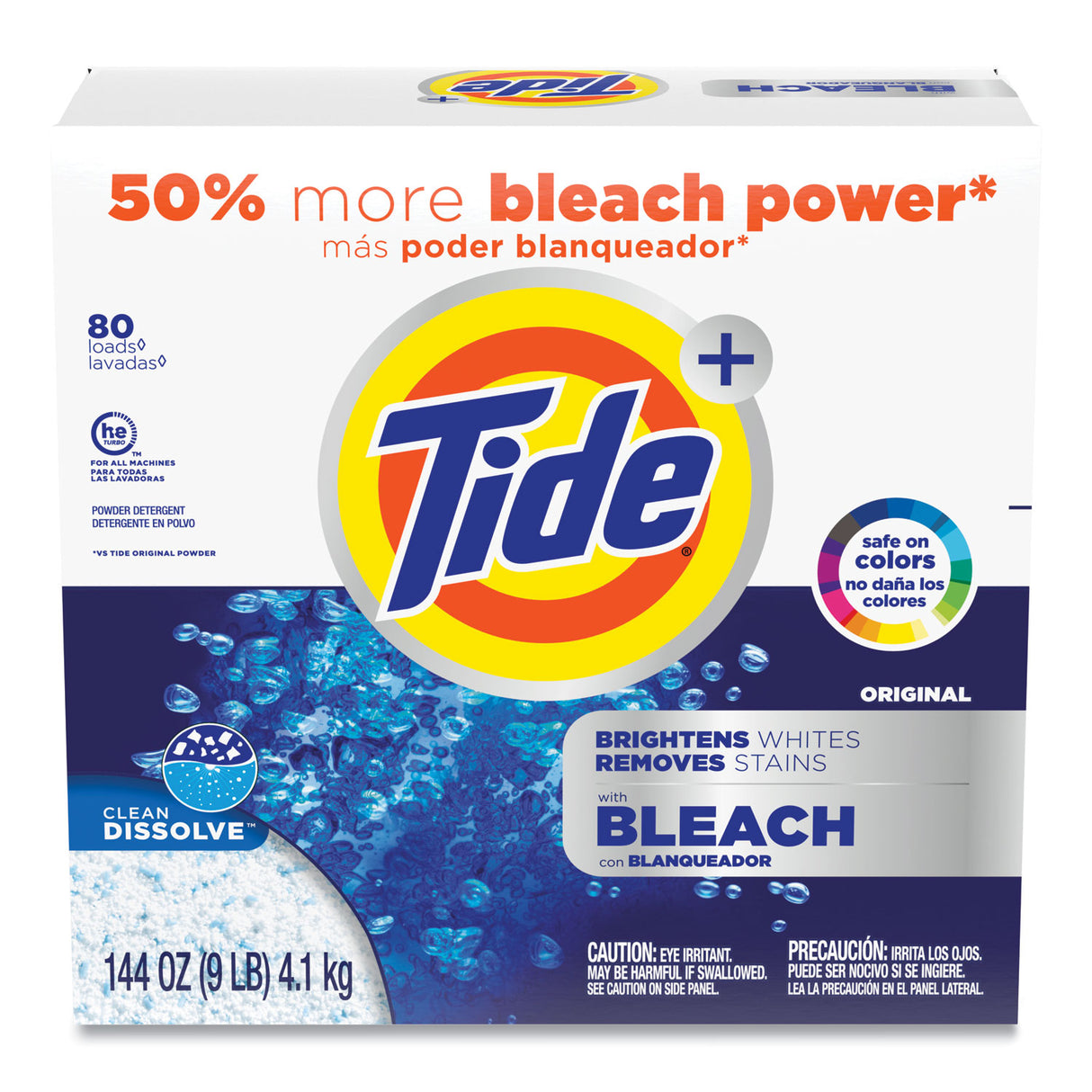 Tide® Powder Laundry Detergent with Bleach, Original, 144 oz. Box (84998)