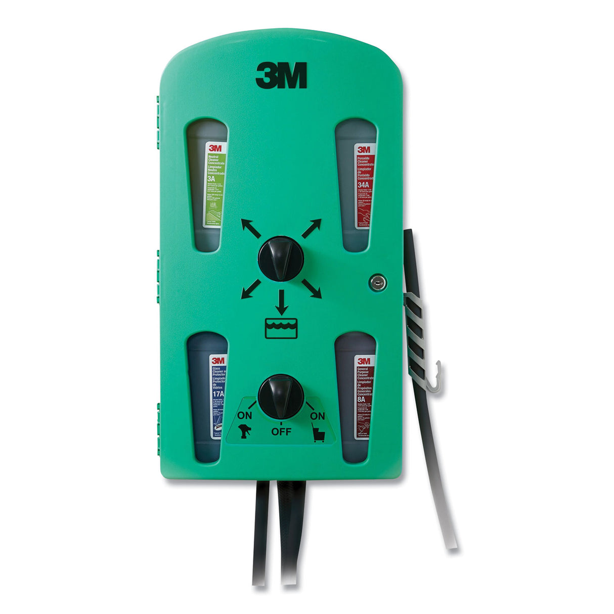 Flow Control System Chemical Dispenser, Air Gap, Pressure Relief Valve, (4) 0.5 Gal, 12.25 X 6.3 X 22.5, Green