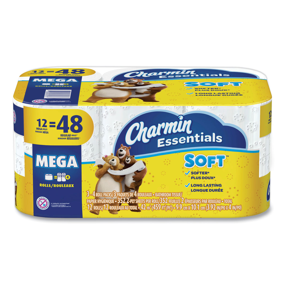 Charmin® Essentials Soft Standard Toilet Paper, 2-Ply, 352 Sheets, 12 Rolls (03159)