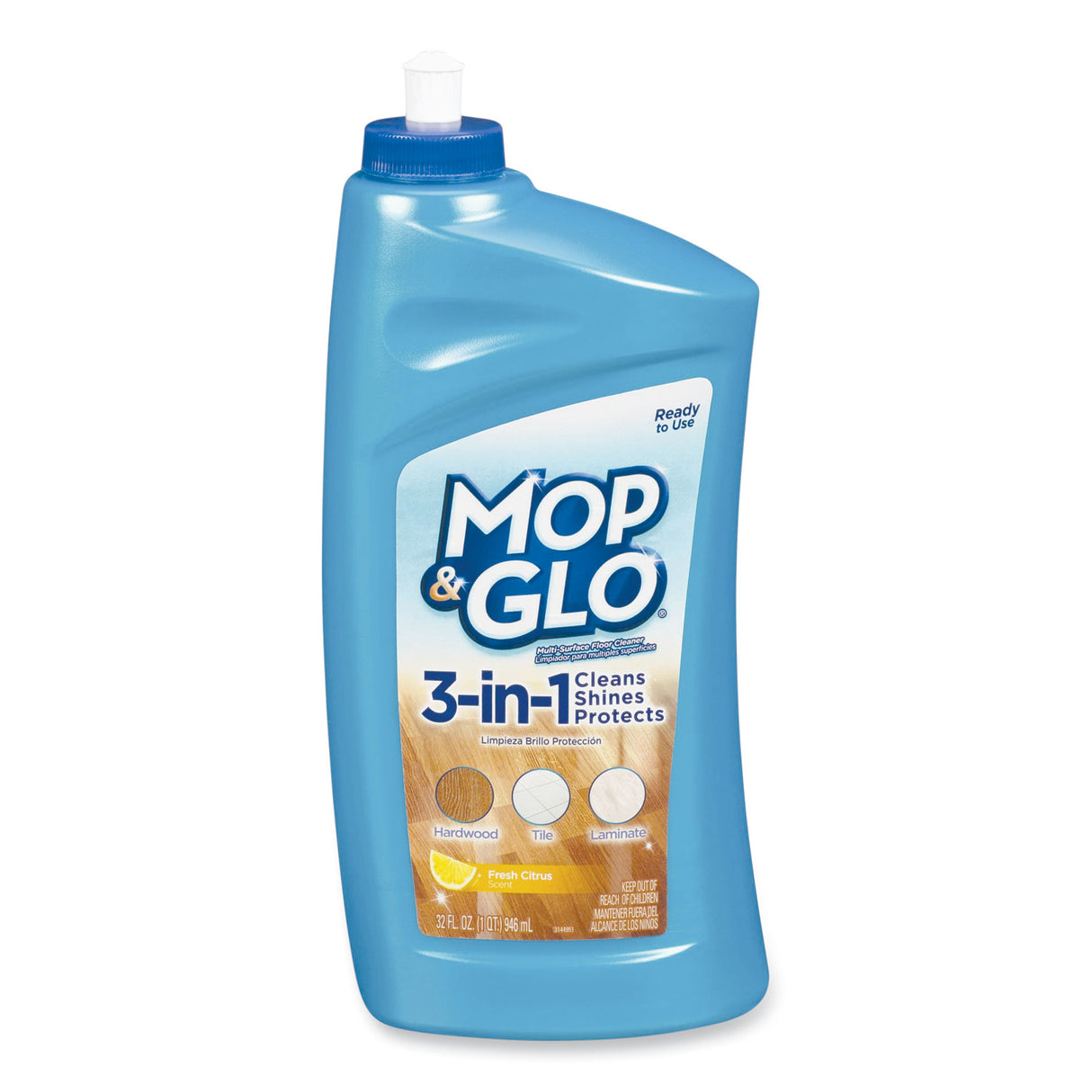 MOP & GLO Ready to Use Multi-Surface Floor Cleaner, Fresh Citrus Scent, 32 oz Bottle (89333)