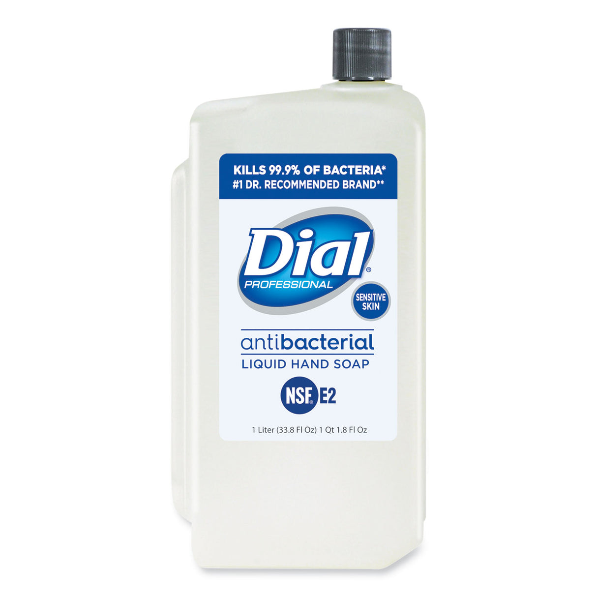 Dial Antibacterial Liquid Hand Soap for Sensitive Skin Refill for 1 L Liquid Dispenser, Light Floral Scent, 1 L, 8/Carton (82839)