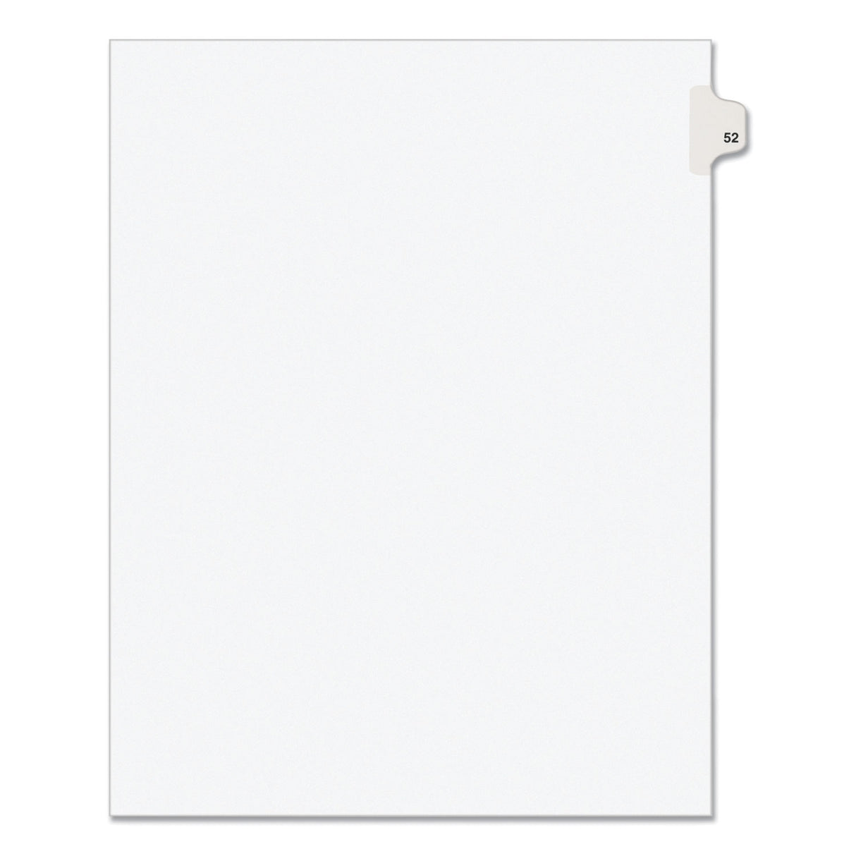 Preprinted Legal Exhibit Side Tab Index Dividers, Avery Style, 10-Tab, 52, 11 x 8.5, White, 25/Pack, (1052) (01052)