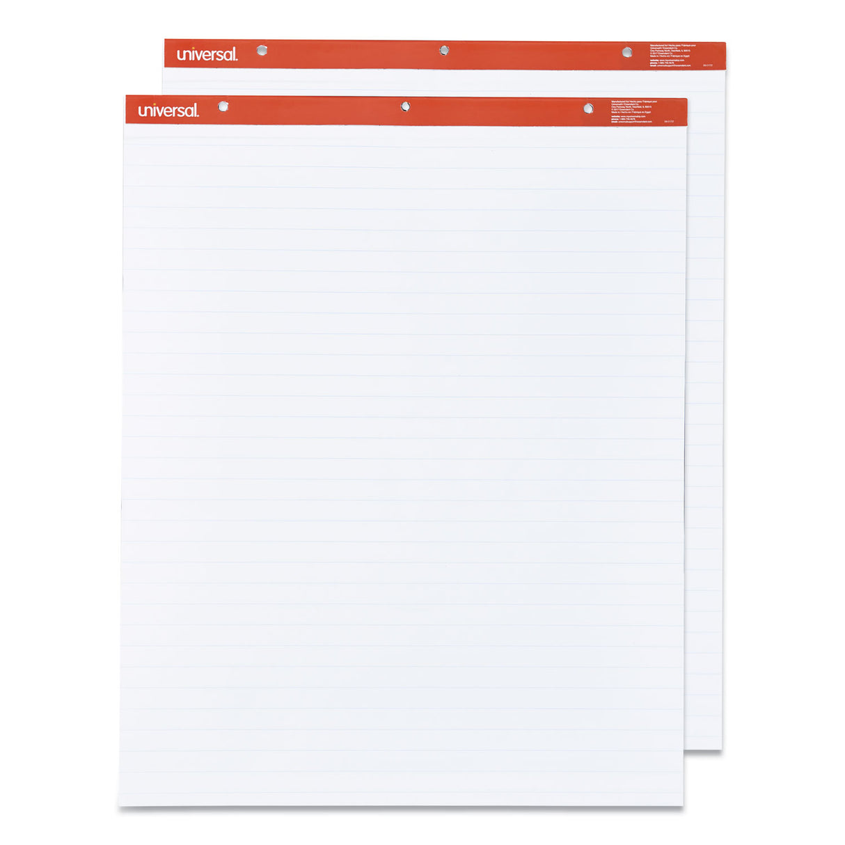 Universal Easel Pads/Flip Charts, Presentation Format (1" Rule), 27 x 34, White, 50 Sheets, 2/Carton (UNV35601)
