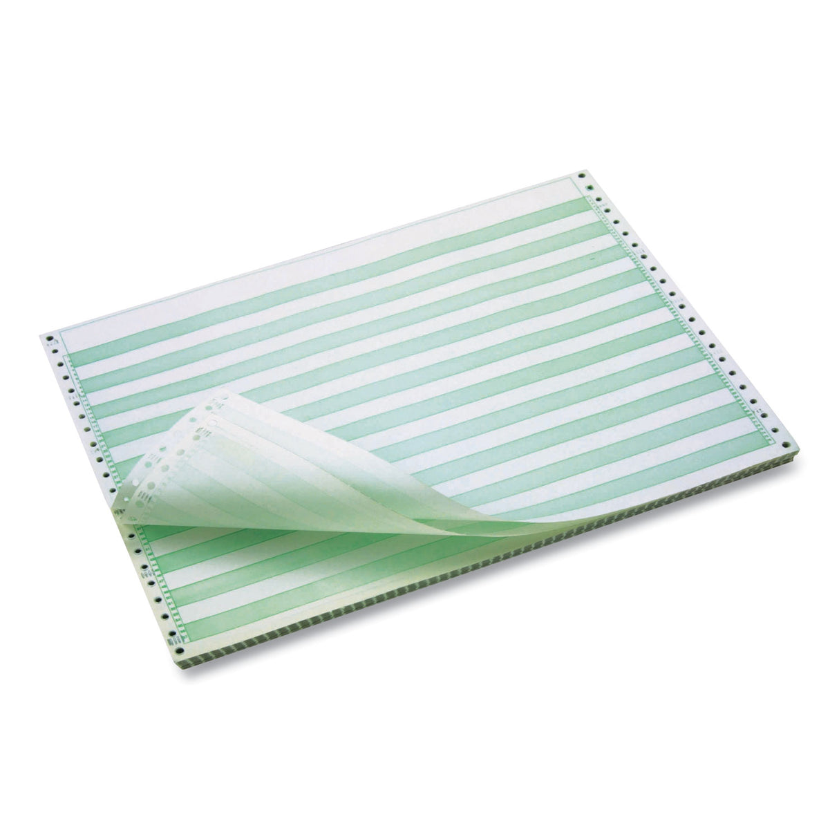 IMPRESO Continuous Feed Computer Paper, 1-Part, 18 lb Bond Weight, 11 x 14.88, White/Green Bar, 3,100/Carton (7810010)