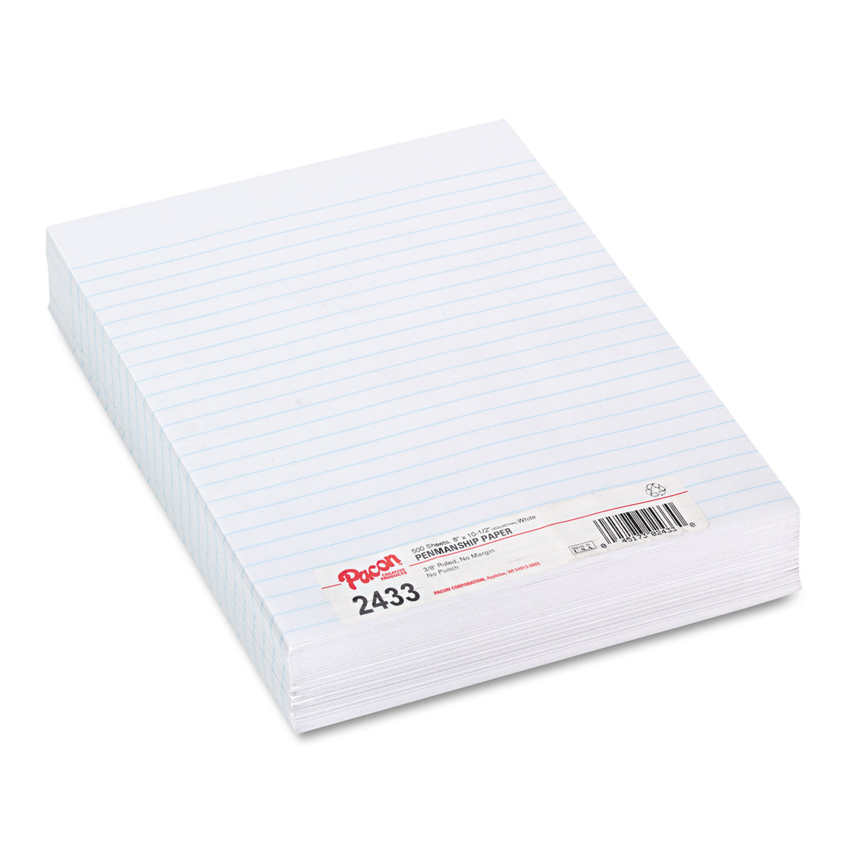 Pacon Composition Paper, 8 x 10.5, Wide/Legal Rule, 500/Pack (2433)