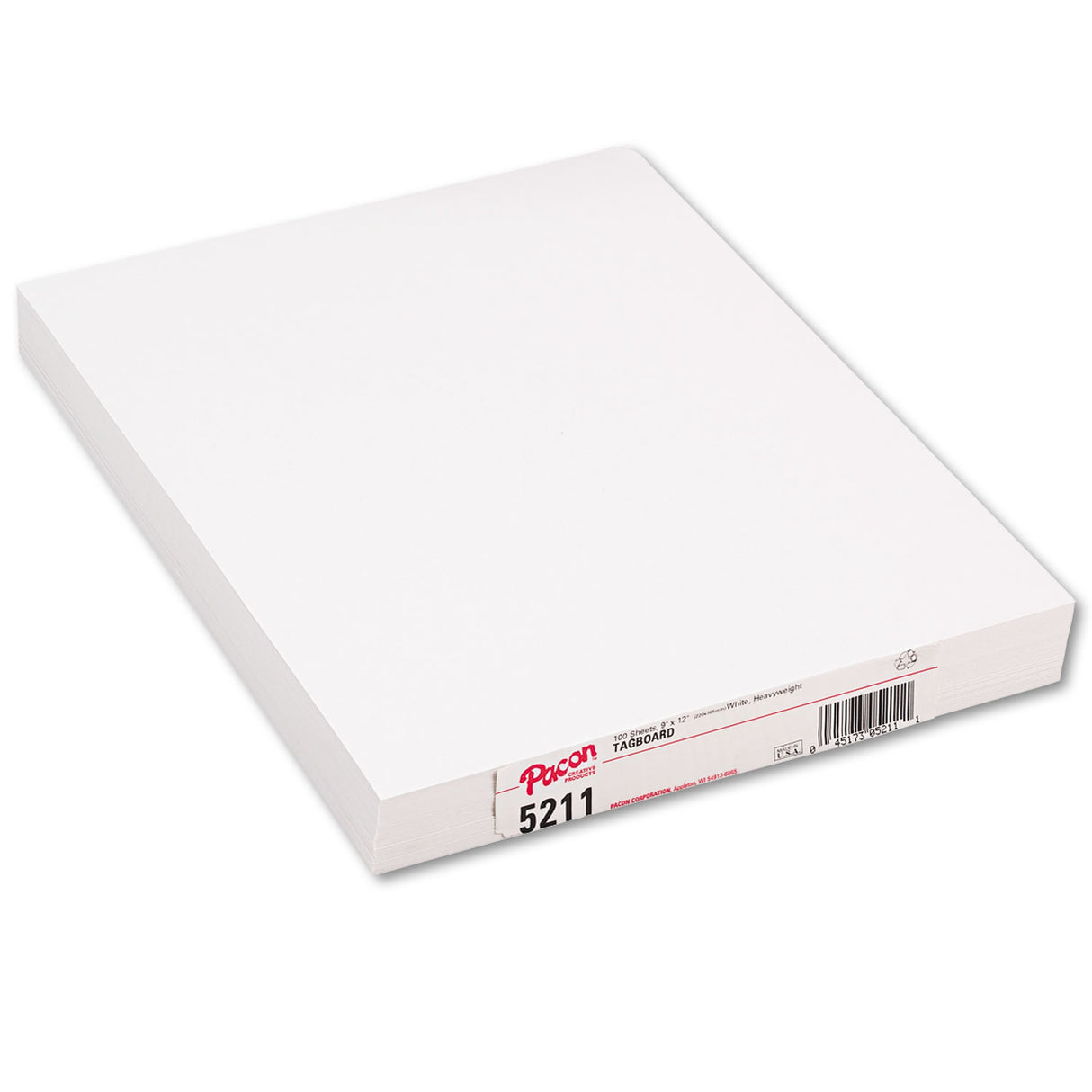 Pacon Heavyweight Tagboard, 12 x 9, White, 100/Pack (5211)