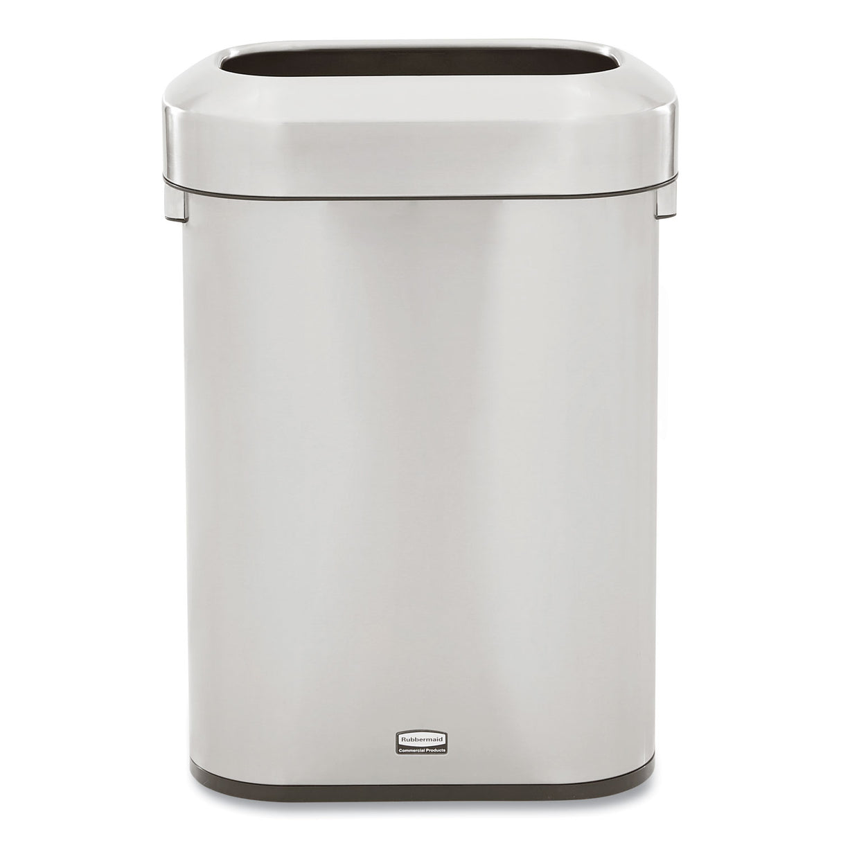 Rubbermaid Commercial Refine Series Waste Receptacle, 15 gal, Plastic/Stainless Steel (2147581)