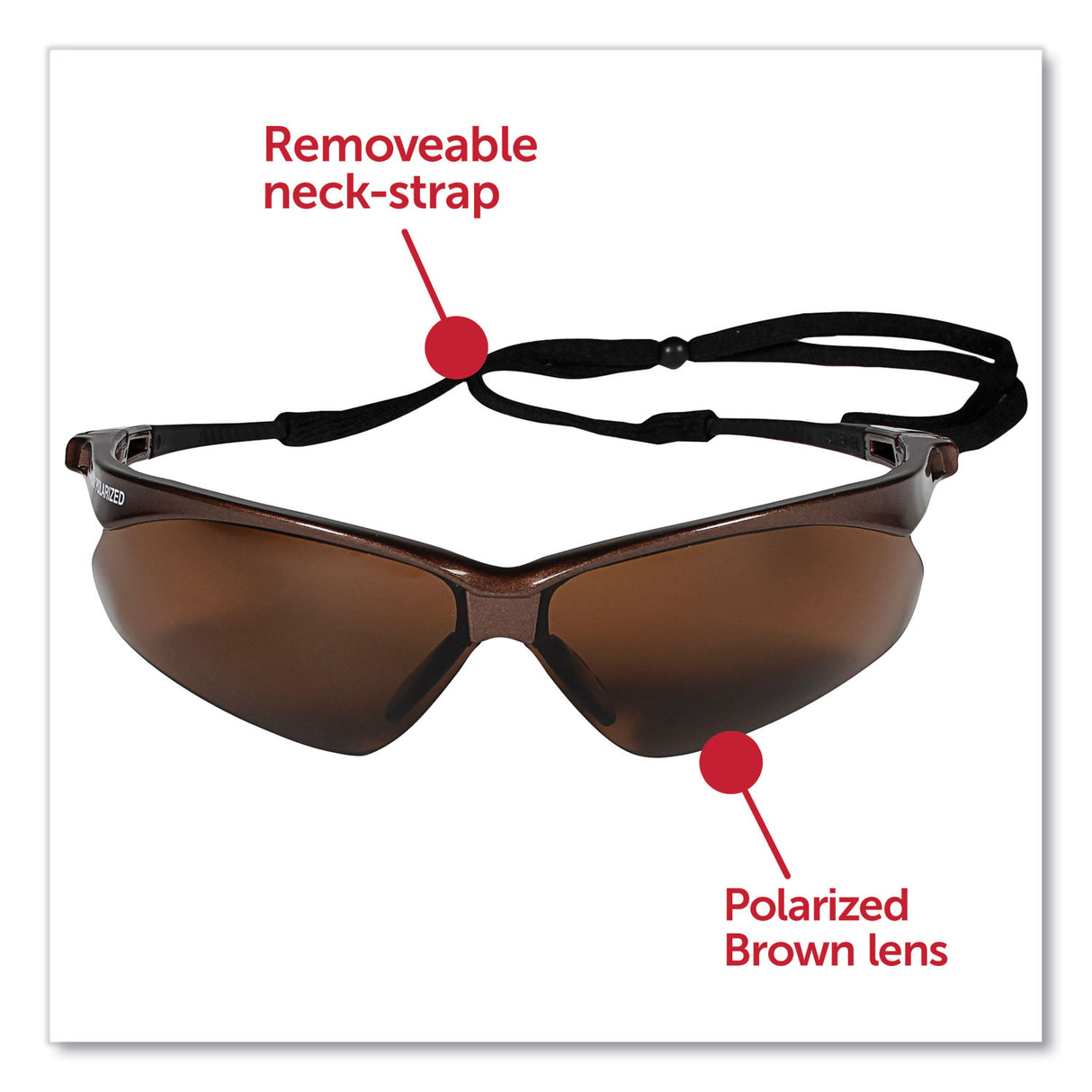 Nemesis Safety Glasses, Brown Frame, Brown Lens, 12/box