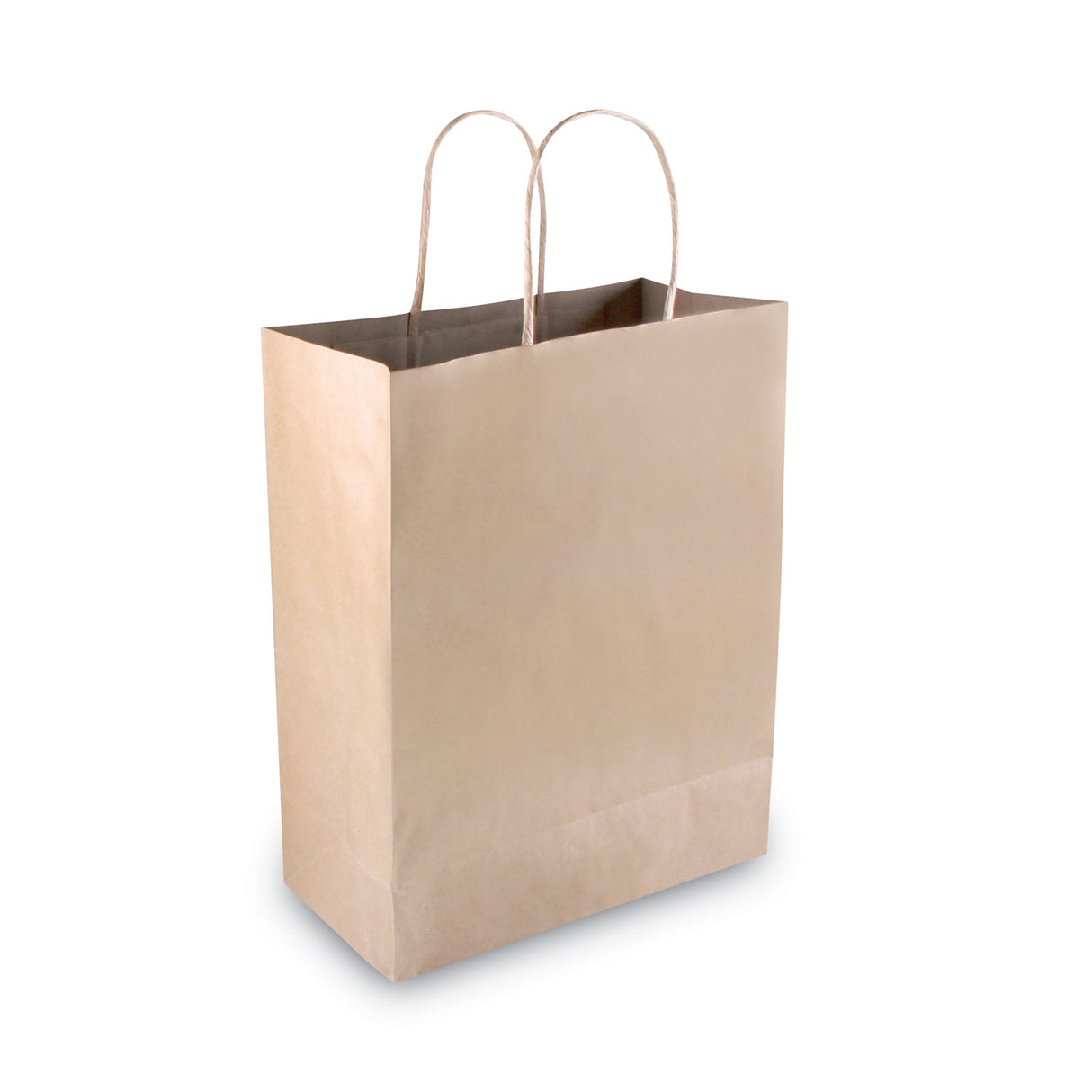 COSCO Premium Shopping Bag, Natural Twisted-Paper Handles, 10" x 4.5" x 13", Brown, 50/Box (091565)