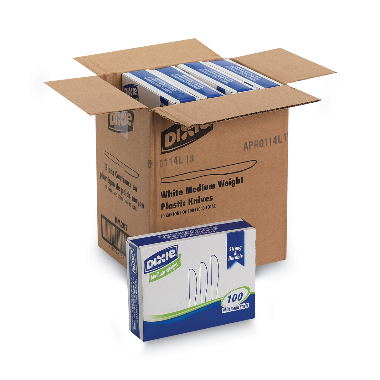 Dixie Plastic Cutlery, Heavy Mediumweight Knife, 1,000/Carton (KM207CT)