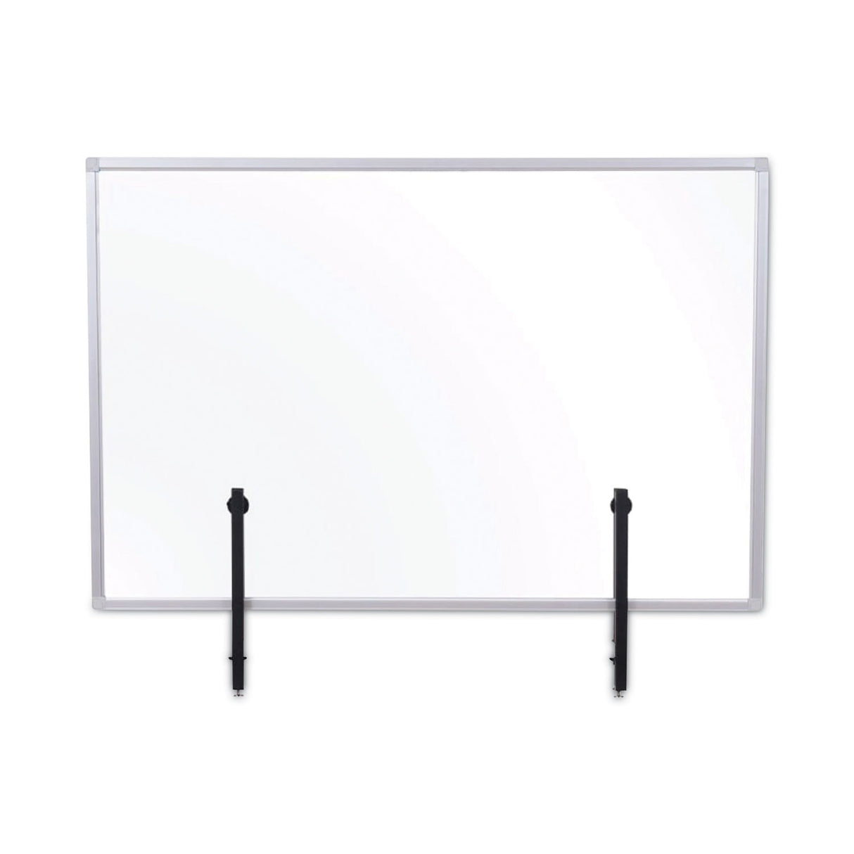 MasterVision Protector Series Glass Aluminum Desktop Divider, 47.2 x 0.16 x 35.4, Clear (GL08019101)