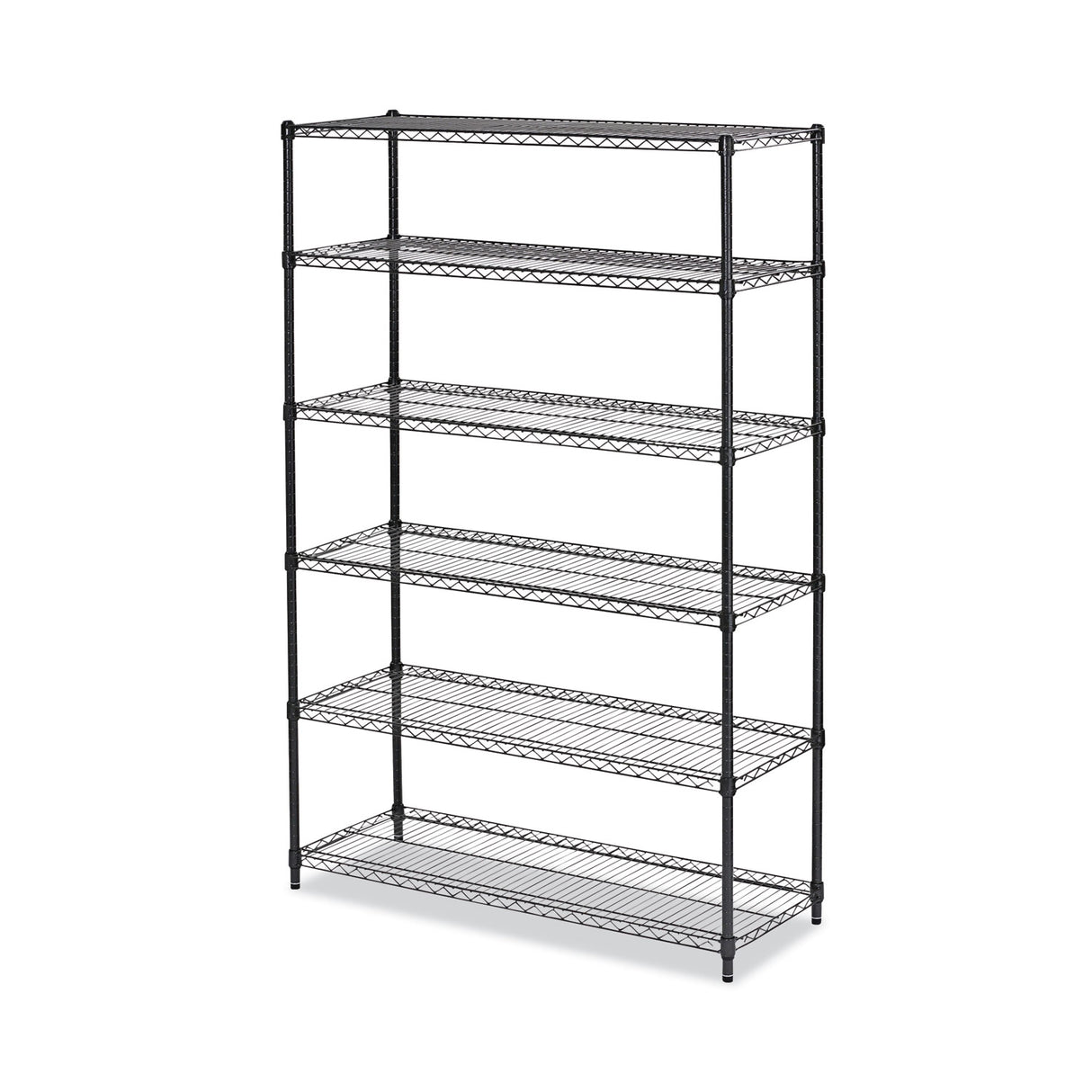 Alera NSF Certified 6-Shelf Wire Shelving Kit, 48w x 18d x 72h, Black Anthracite (ALESW664818BA)