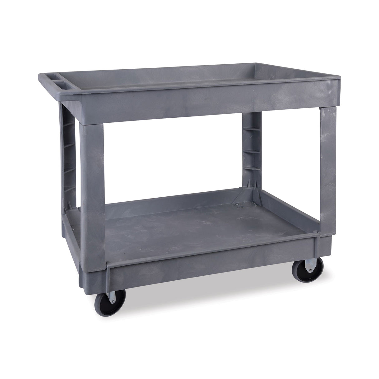 Boardwalk Two-Shelf Utility Cart, Plastic, 2 Shelves, 300 lb Capacity, 24" x 40" x 31.5", Gray (BWK4024UCGRA)