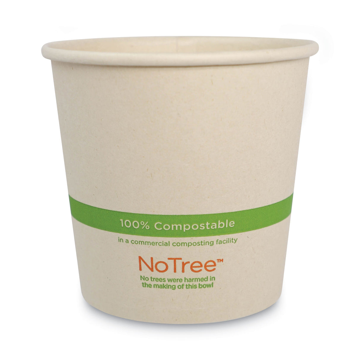 World Centric No Tree Paper Bowls, 24 oz, 4.4" Diameter x 4.5"h, Natural, Sugarcane, 500/Carton (BOSU24)
