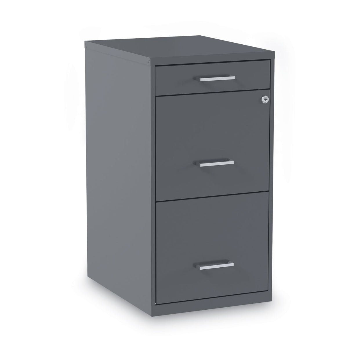 Alera Soho Vertical File Cabinet, 3 Drawers: Pencil/File/File, Letter, Charcoal, 14" x 18" x 26.9" (ALESVF1827CH)
