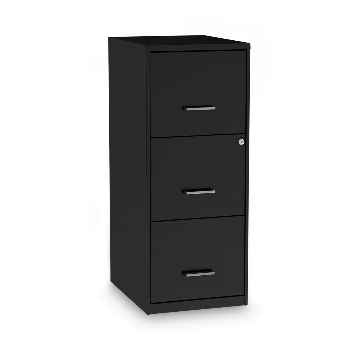 Alera Soho Vertical File Cabinet, 3 Drawers: File/File/File, Letter, Black, 14" x 18" x 34.9" (ALESVF1835BL)